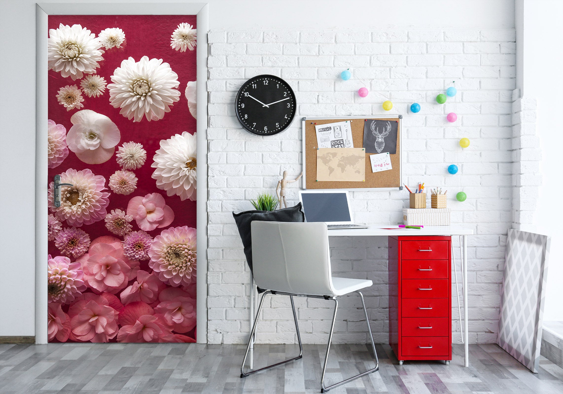 3D Flowers Chrysanthemum 101135 Assaf Frank Door Mural