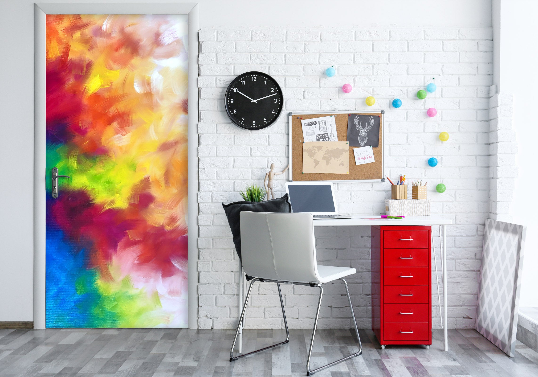 3D Color Smoke 3301 Skromova Marina Door Mural
