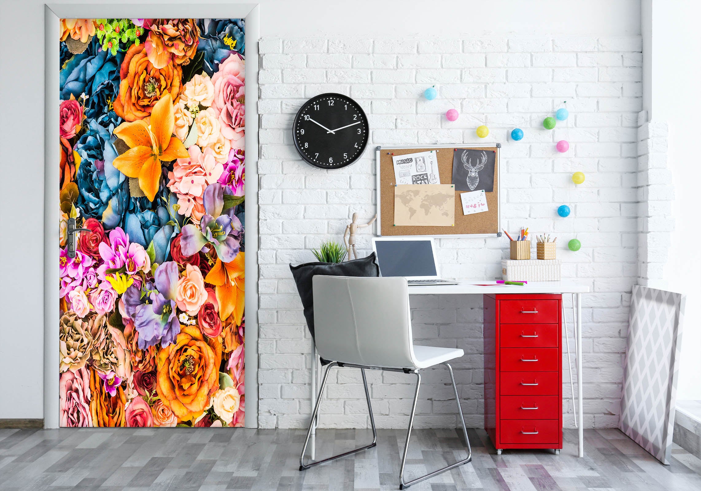 3D Flowers 25126 Door Mural