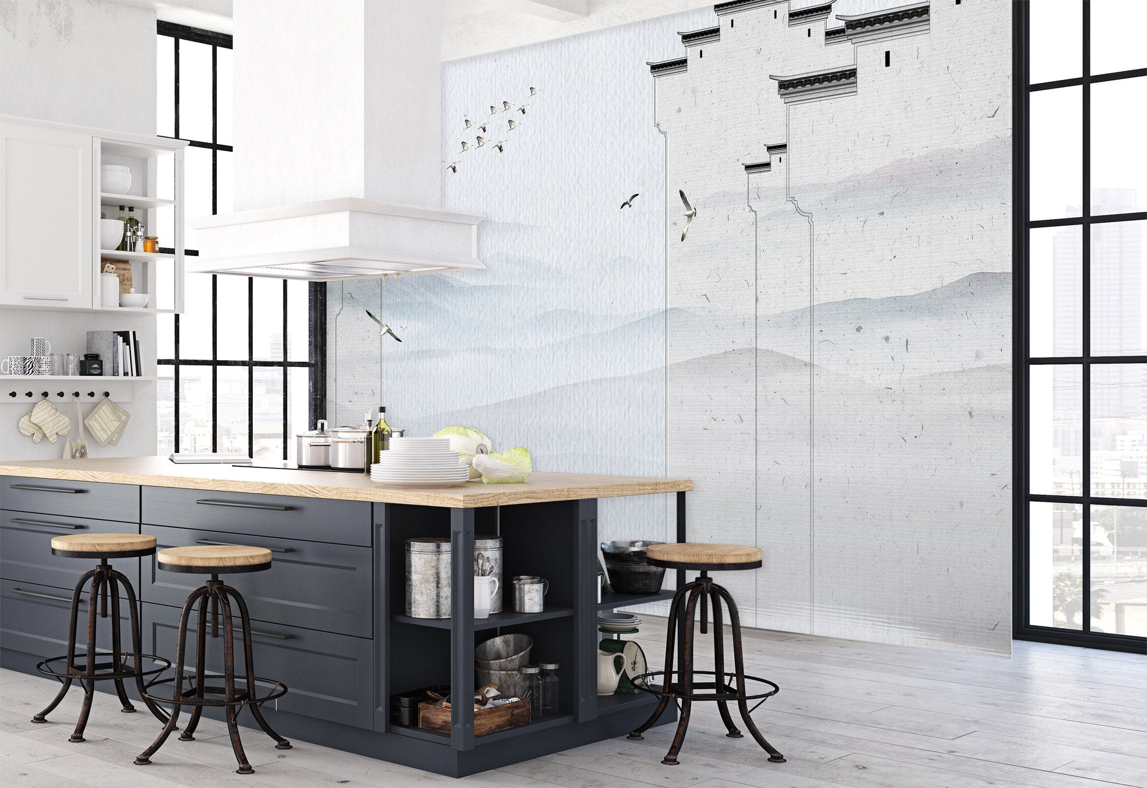 3D White City Wall 1597 Wall Murals Wallpaper AJ Wallpaper 2 