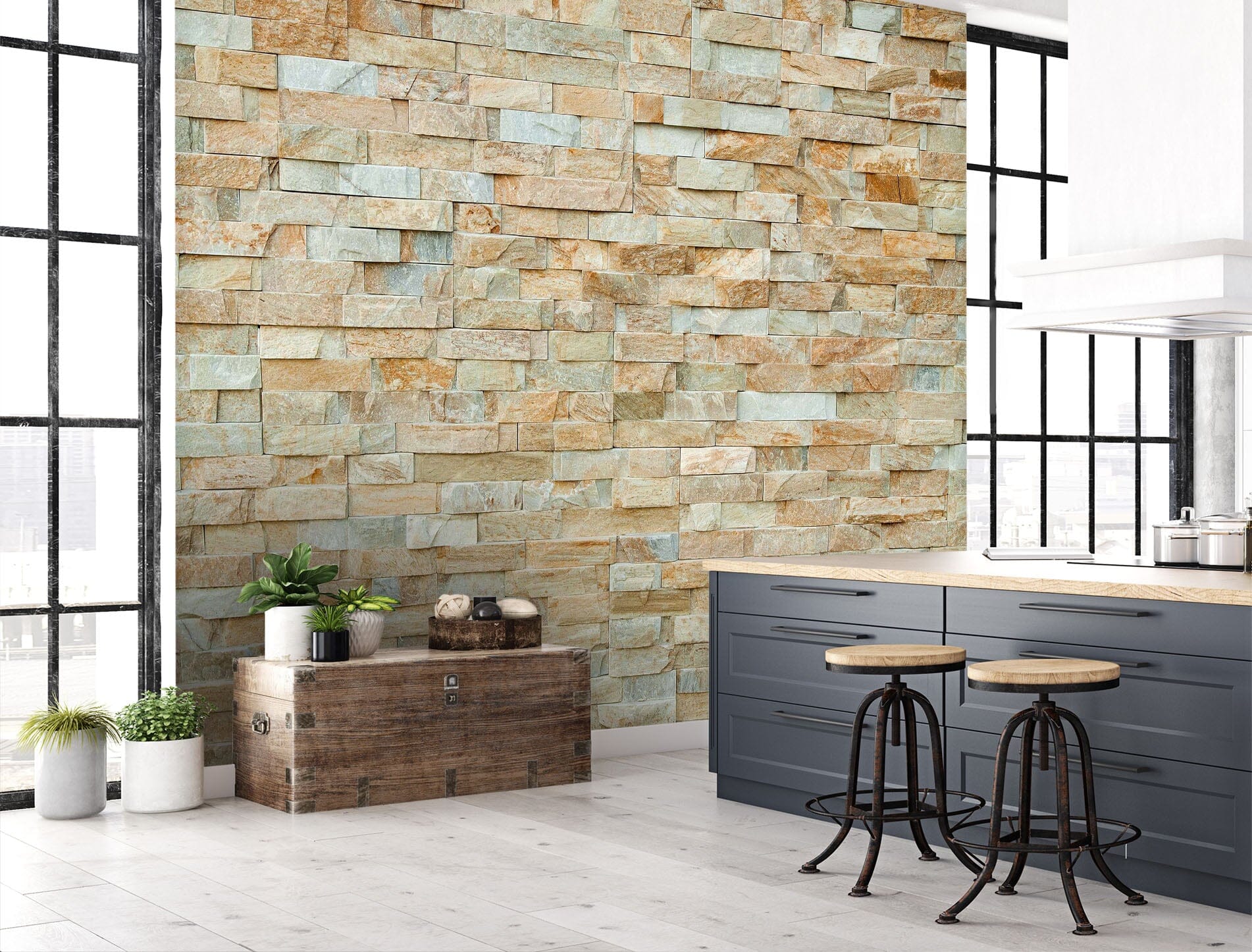 3D Slate Wall 101 Wall Murals Wallpaper AJ Wallpaper 2 