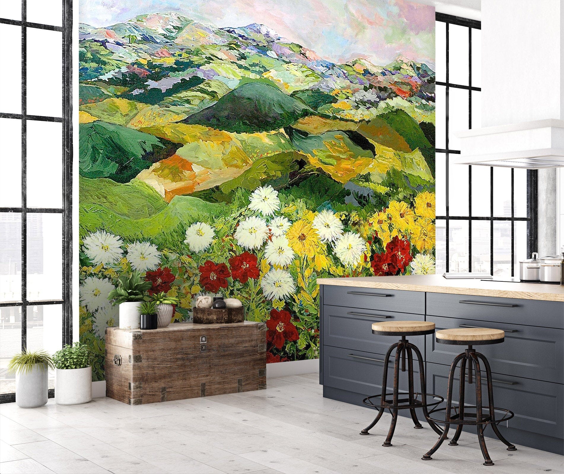 3D White Chrysanthemum 143 Allan P. Friedlander Wall Mural Wall Murals Wallpaper AJ Wallpaper 2 