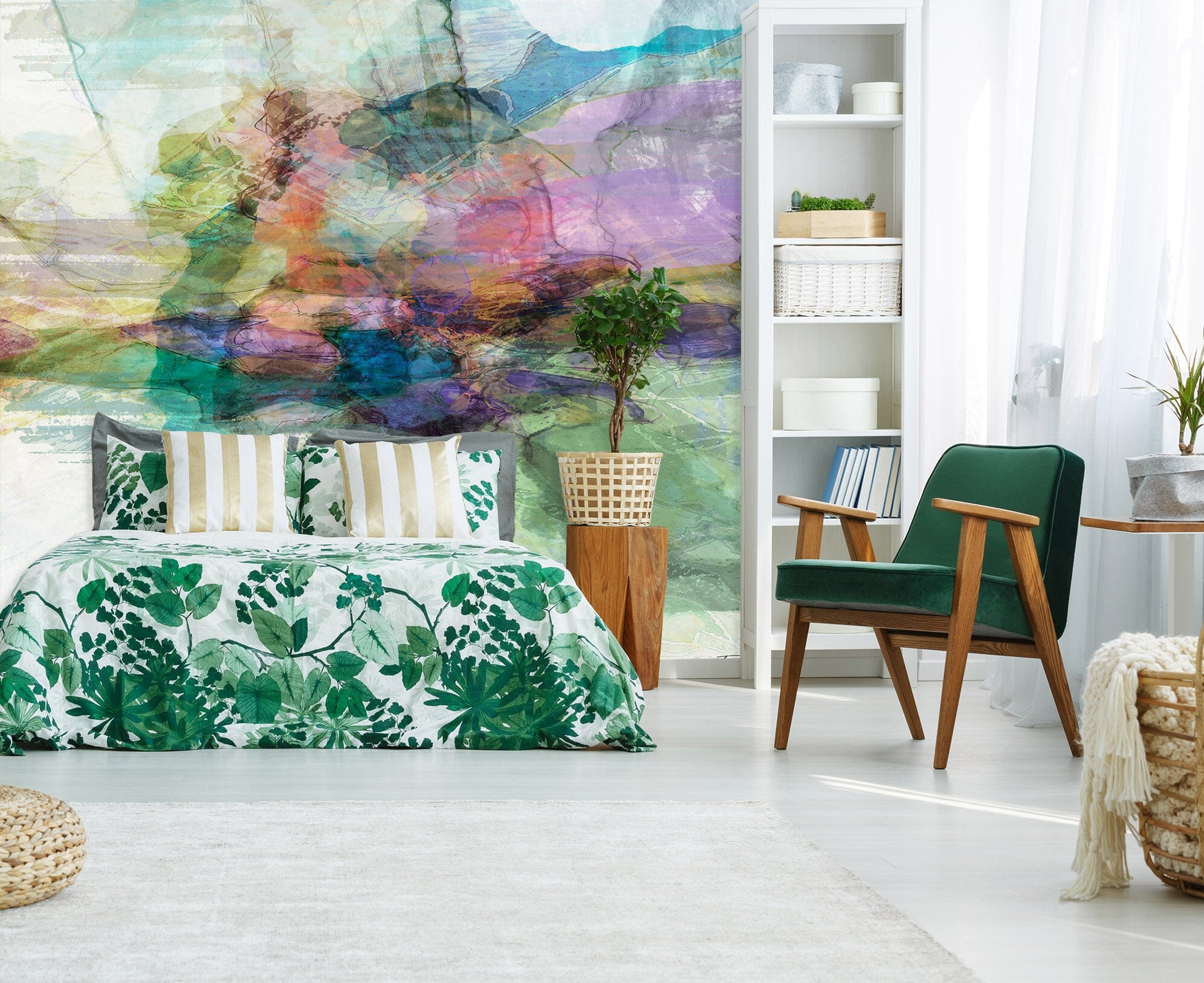 3D Cyan Smoke 1528 Michael Tienhaara Wall Mural Wall Murals Wallpaper AJ Wallpaper 2 