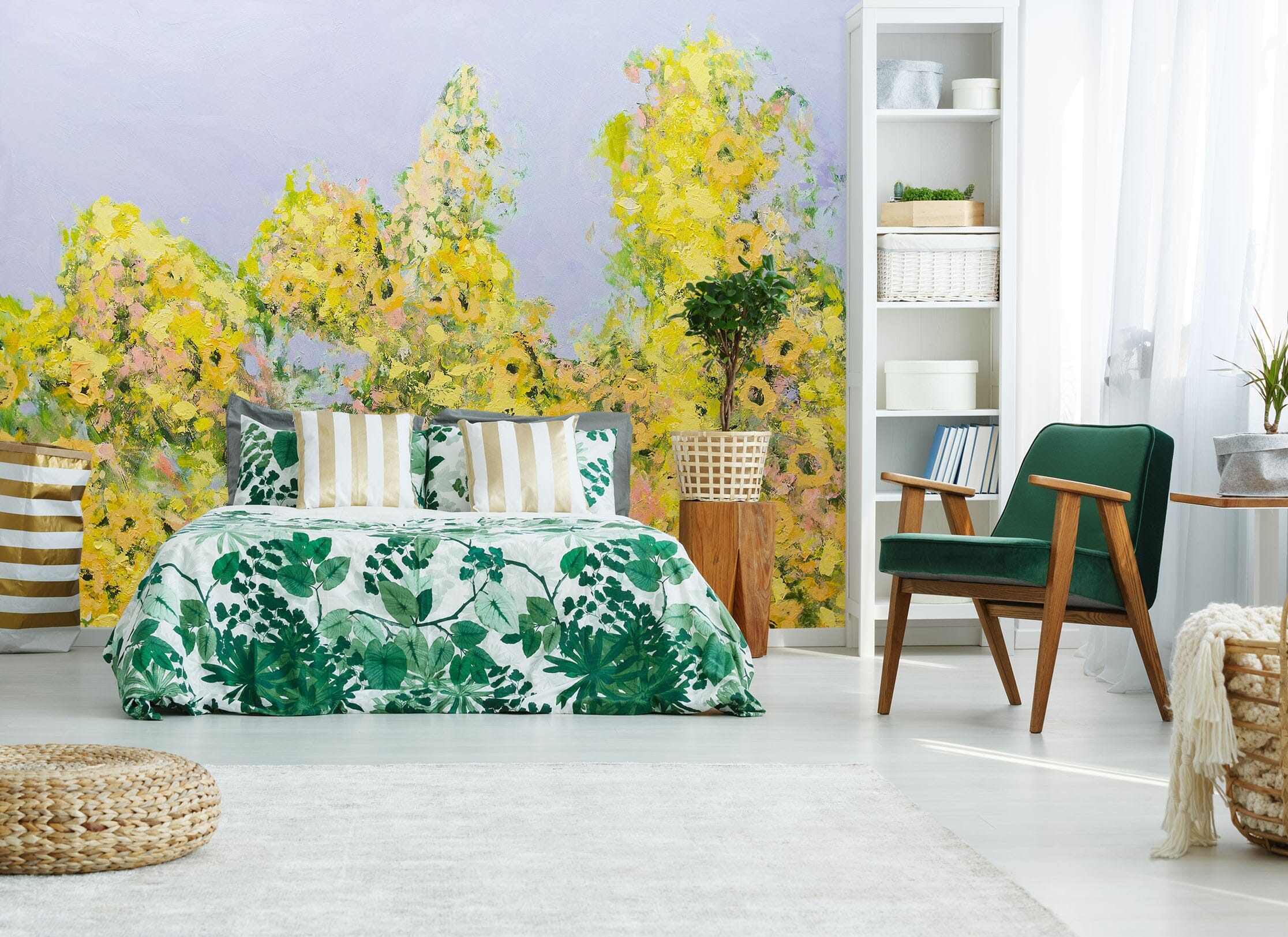 3D Yellow Flowers 242 Allan P. Friedlander Wall Mural Wall Murals Wallpaper AJ Wallpaper 2 