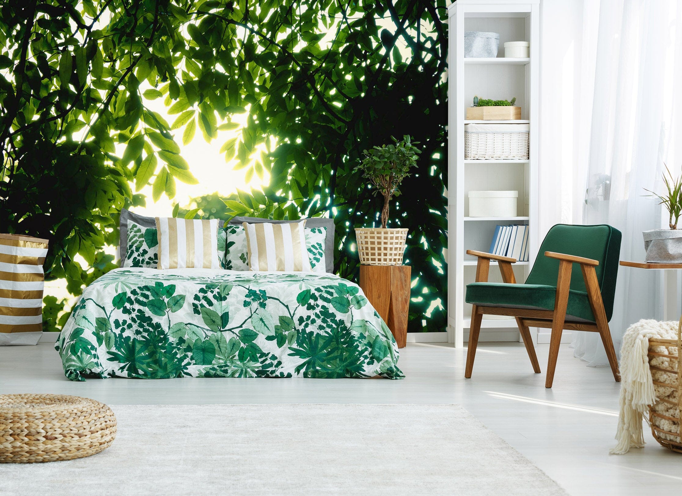 3D Leaves Sunlight 1730 Wall Murals Wallpaper AJ Wallpaper 2 