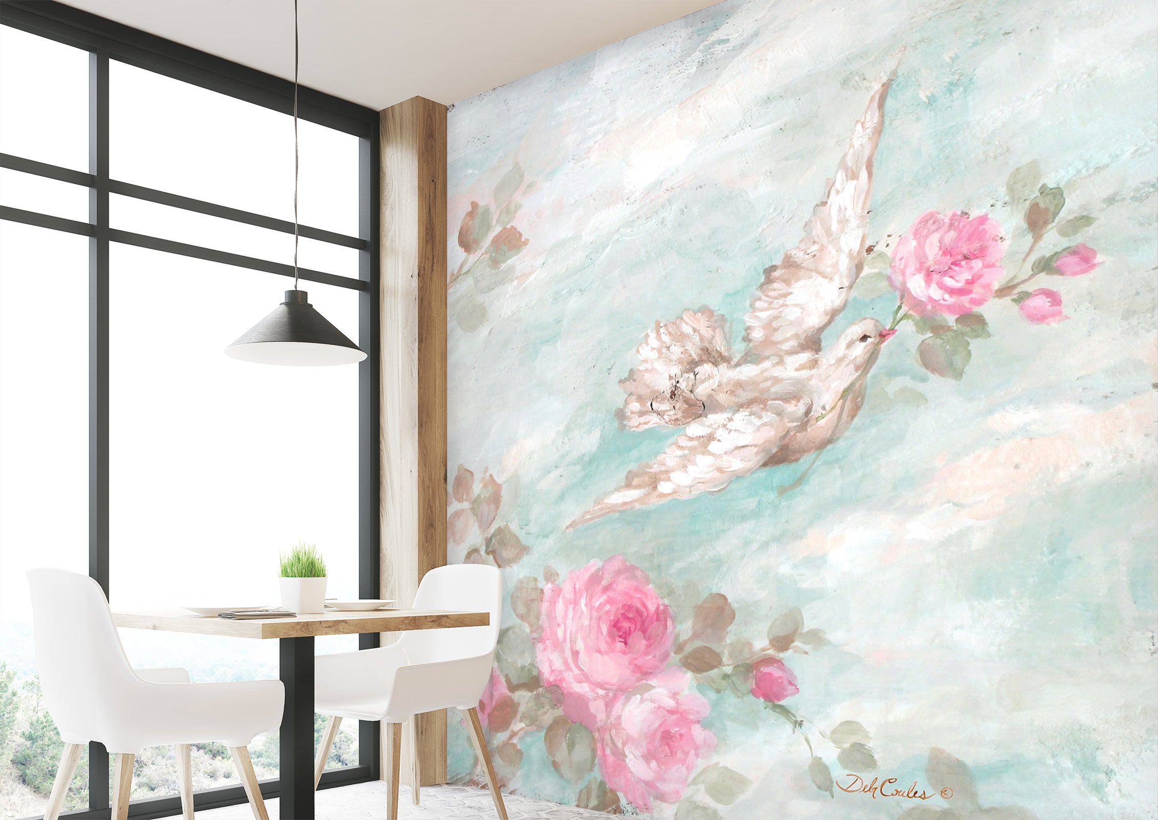 3D Pink Rose 1615 Debi Coules Wall Mural Wall Murals