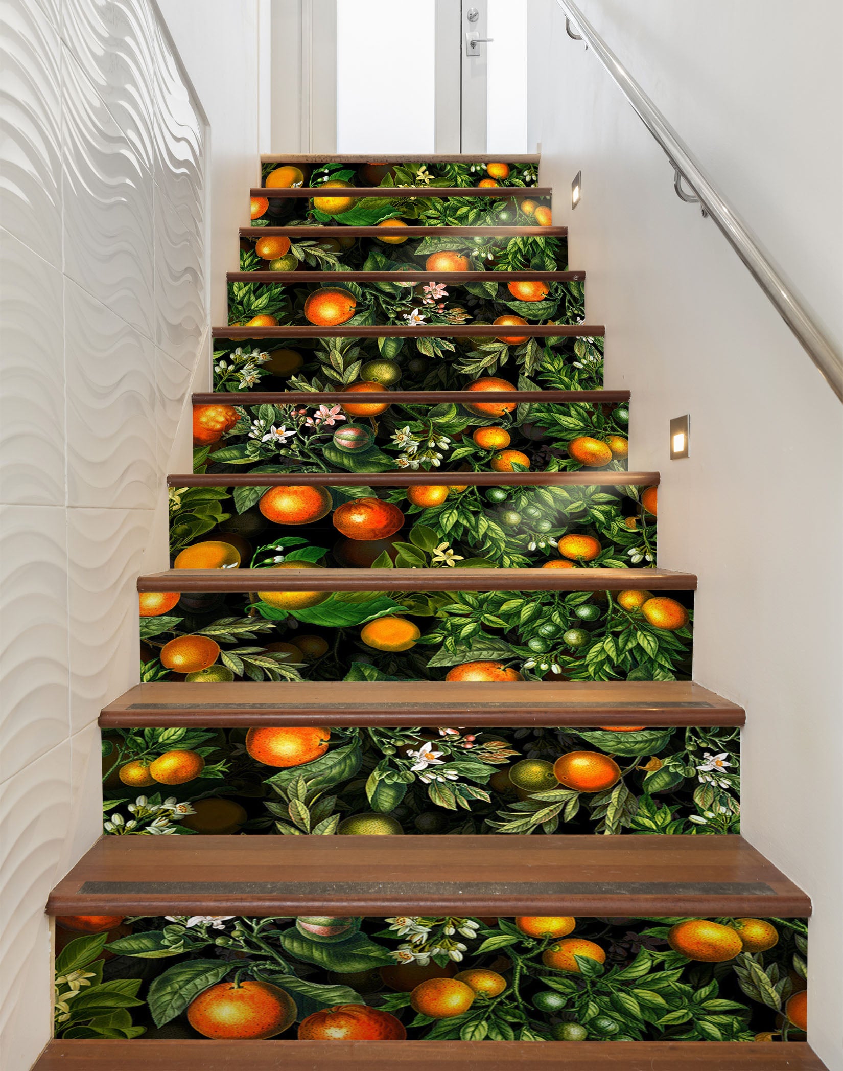 3D Orange Leaves 103209 Uta Naumann Stair Risers