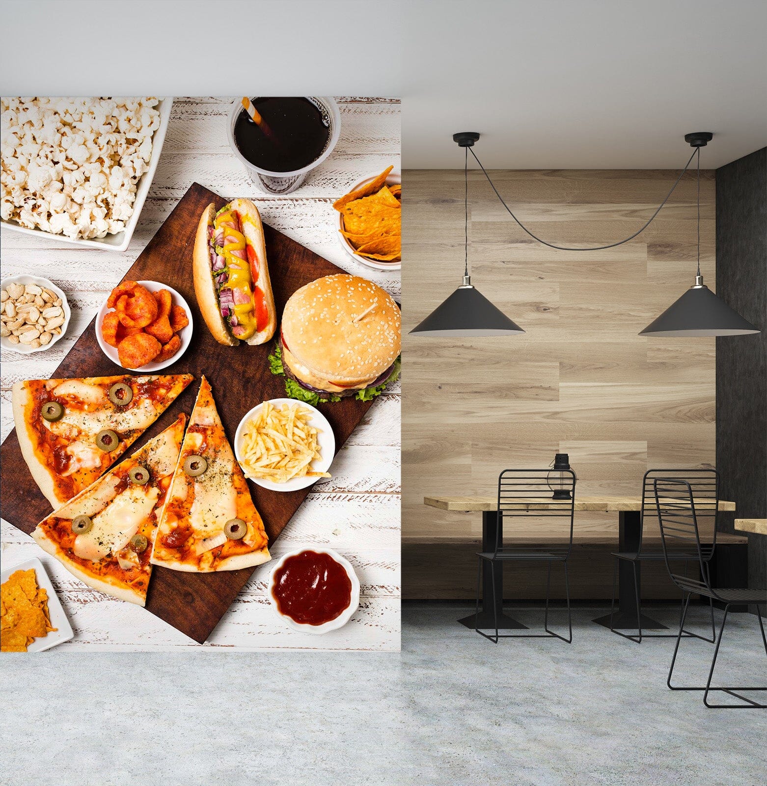 3D Pizza Burger 866 Wall Murals Wallpaper AJ Wallpaper 2 