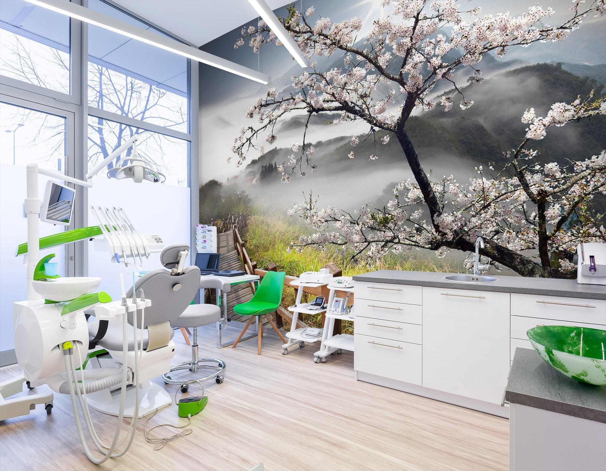 3D The cherry blossom on the mountain 19 Wall Murals Wallpaper AJ Wallpaper 