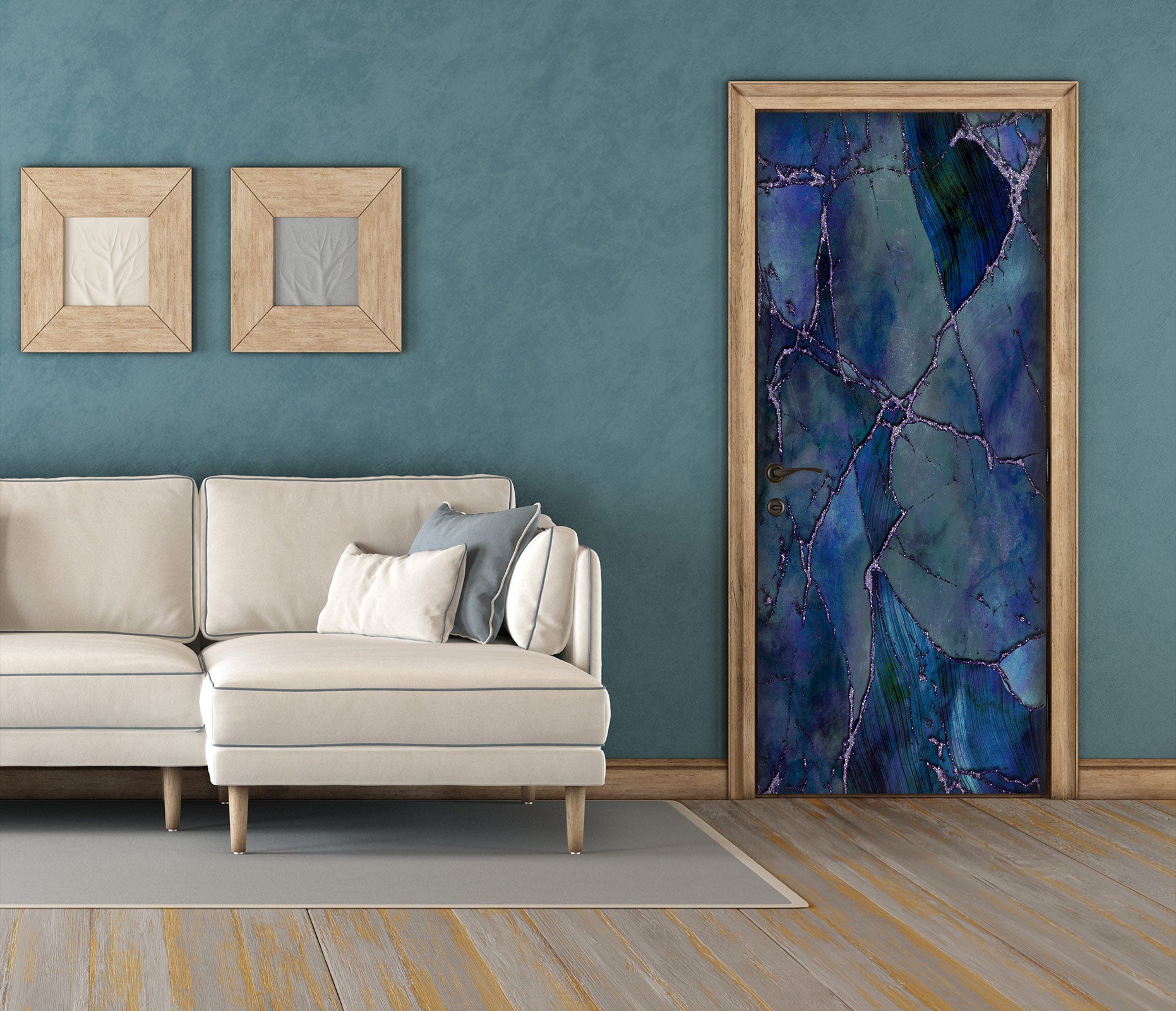 3D Blue Marbled Crack 10299 Andrea Haase Door Mural