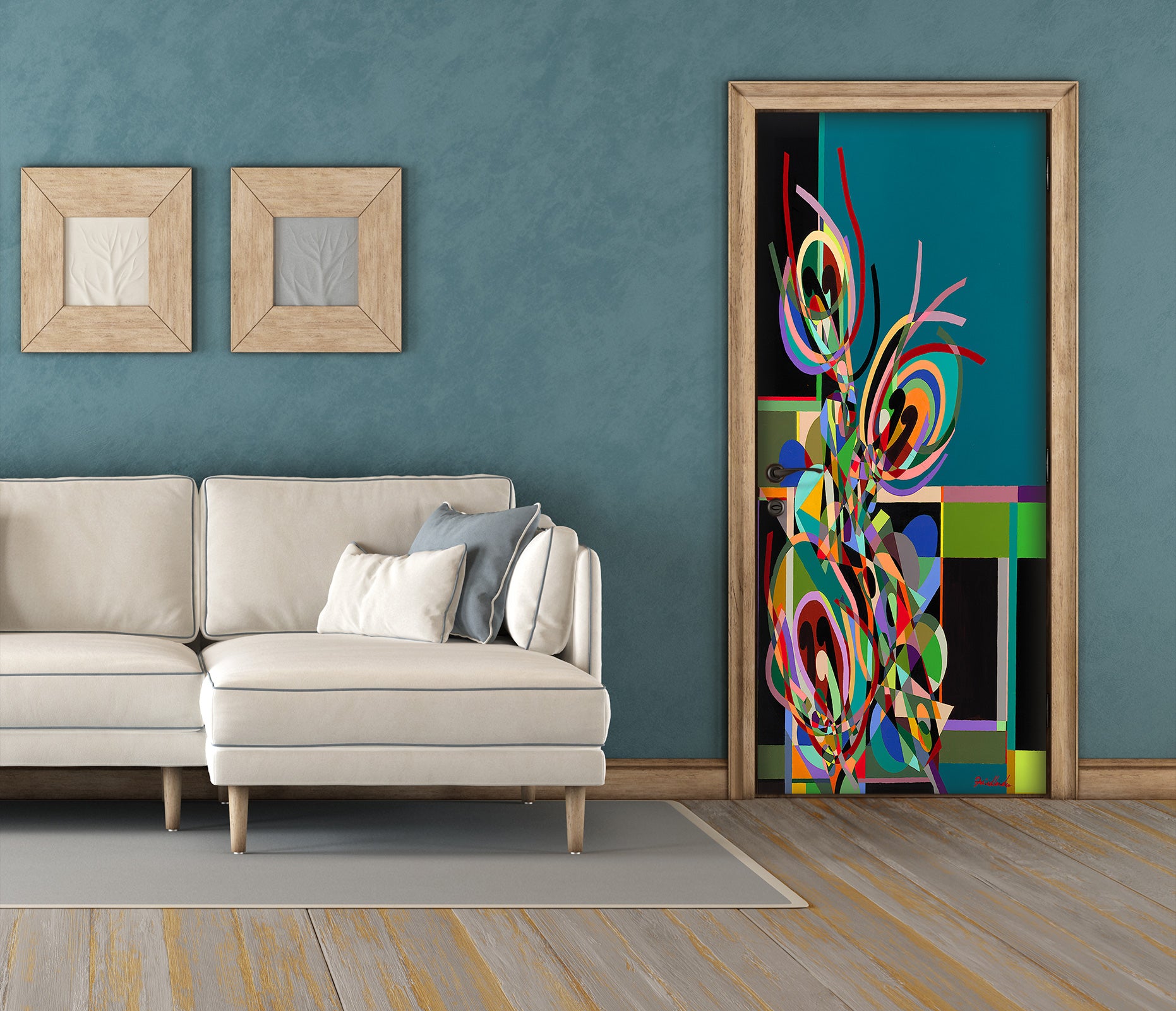 3D Colorful Patchwork Pattern 93154 Allan P. Friedlander Door Mural