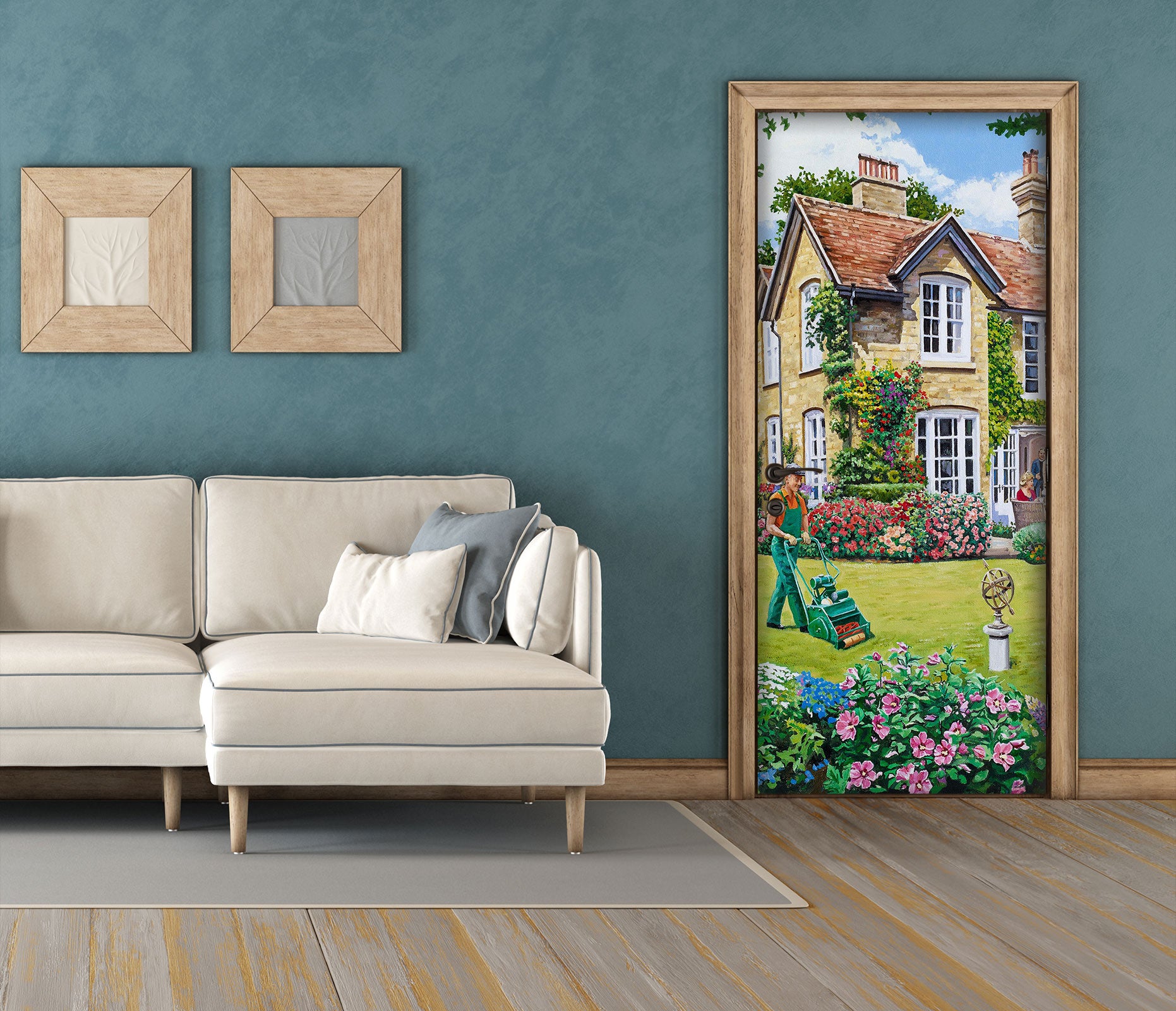 3D Garden Lawn Building 103181 Trevor Mitchell Door Mural