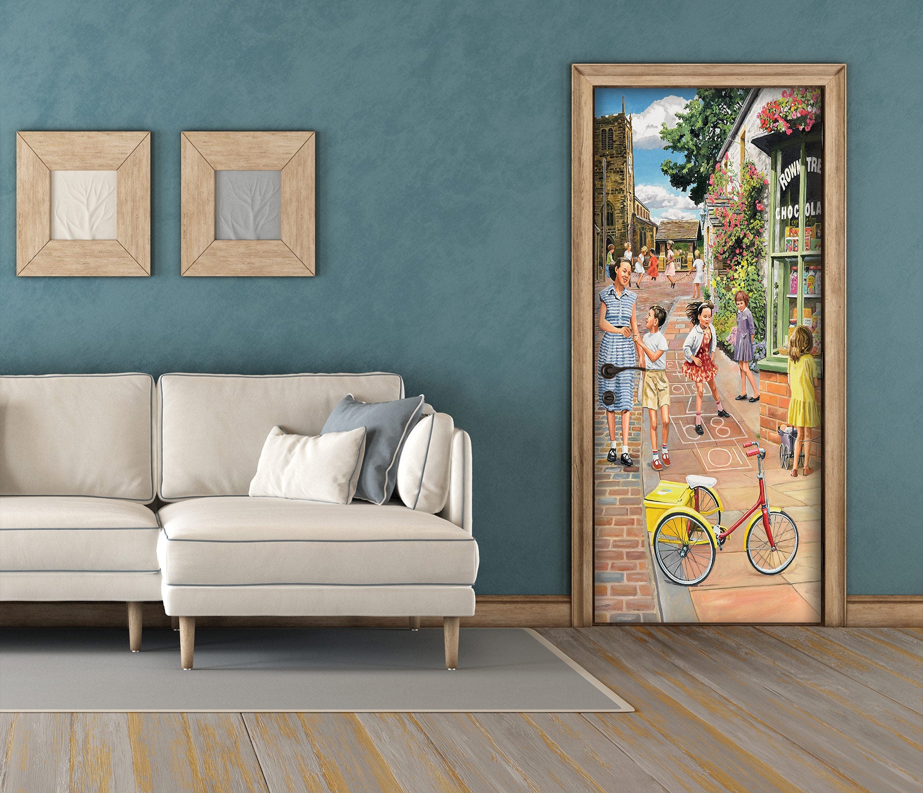 3D Street Pedestrian Bike 103175 Trevor Mitchell Door Mural