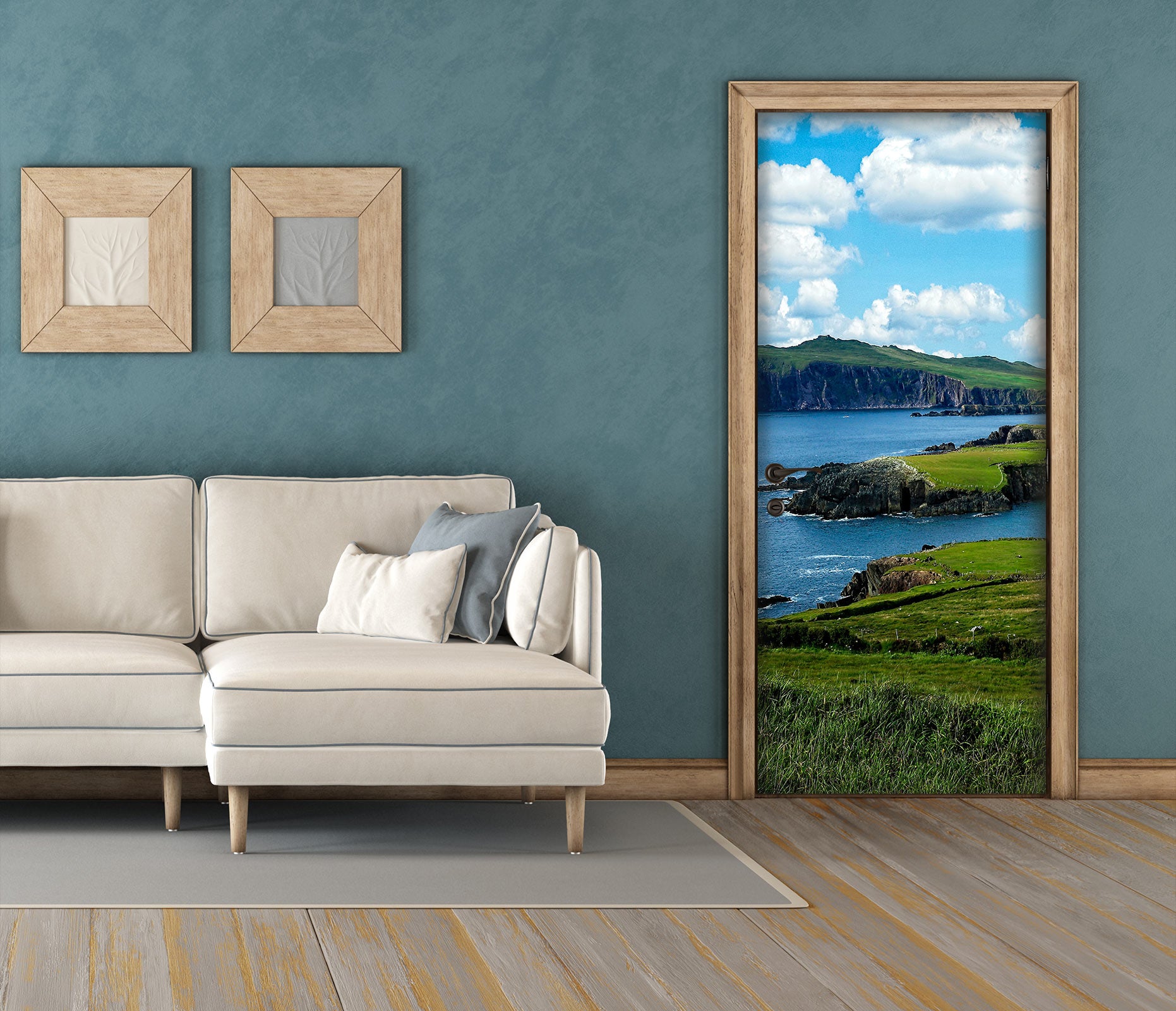 3D Grass Sea Water 11109 Kathy Barefield Door Mural