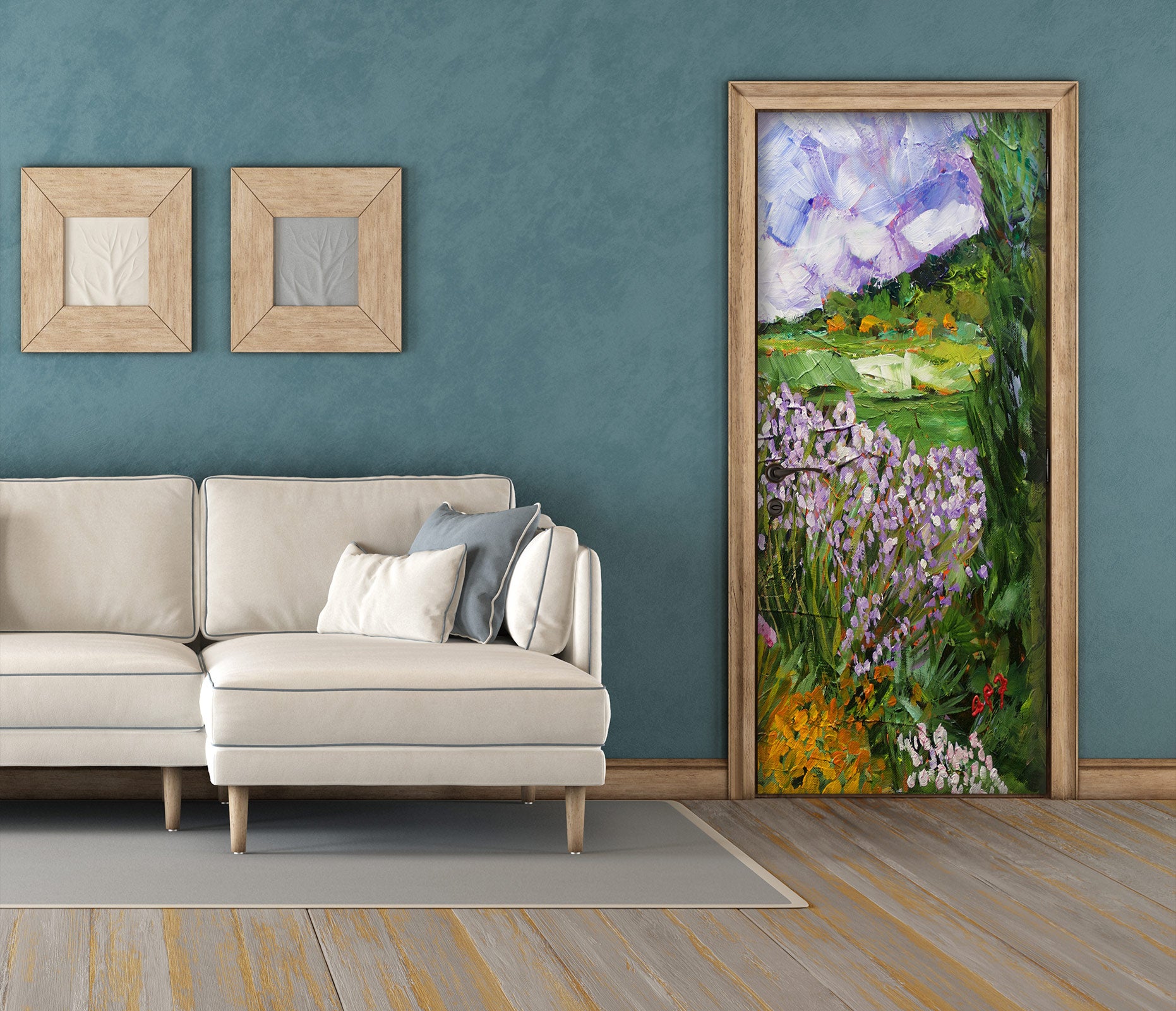 3D Flowers Grass Lawn Hillside 93196 Allan P. Friedlander Door Mural