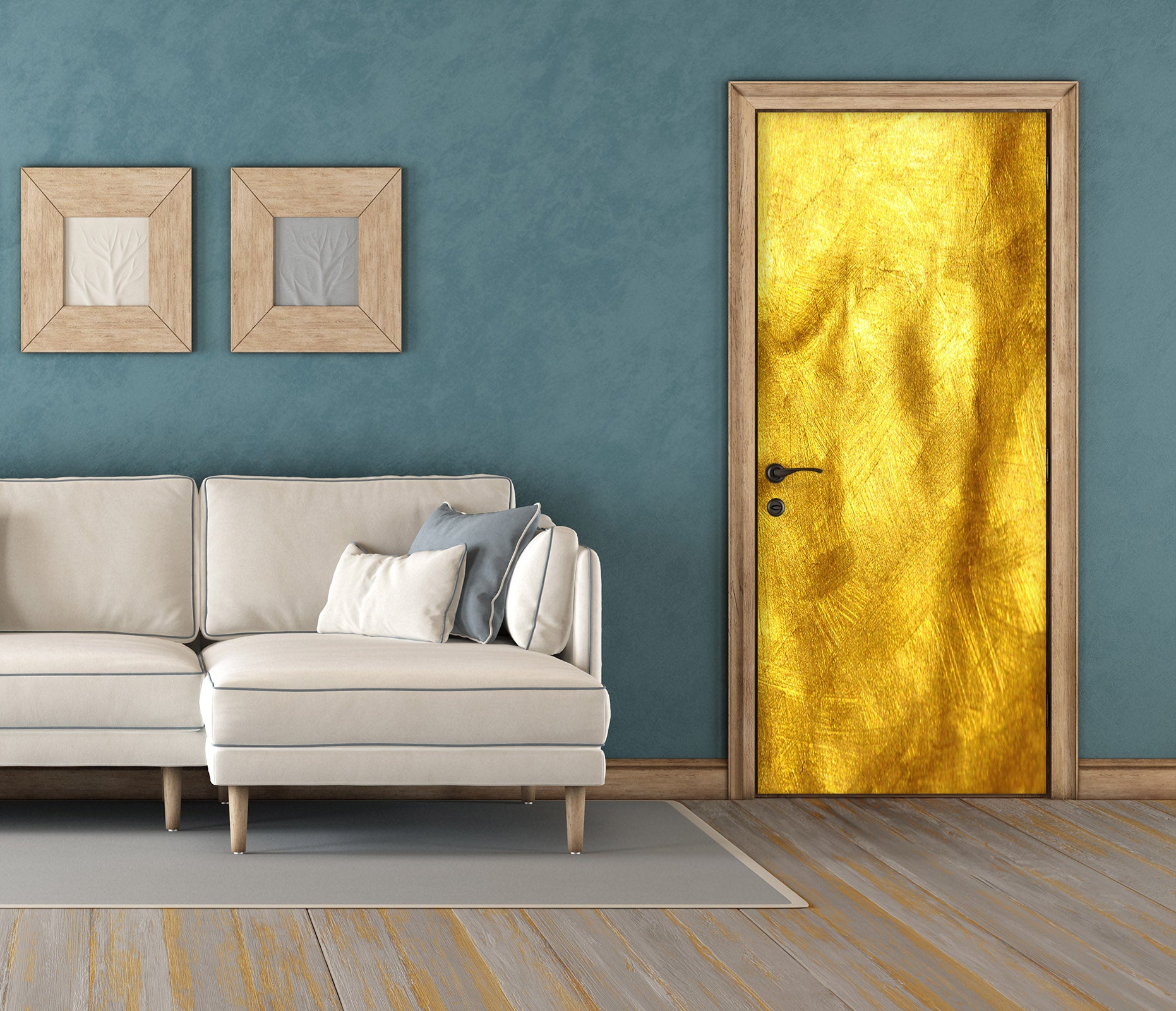 3D Golden Pattern 25068 Door Mural