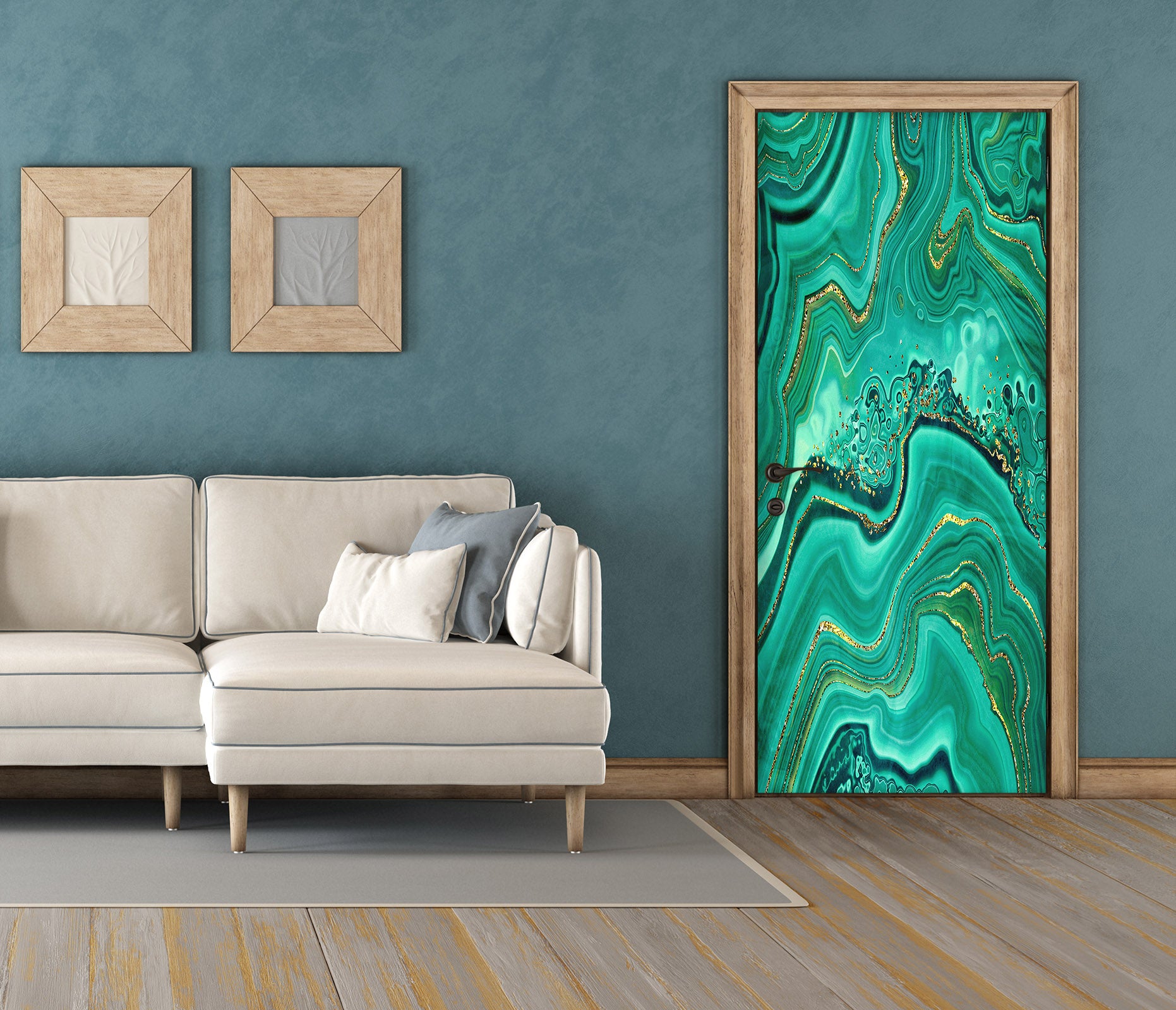 3D Green Texture 25185 Door Mural