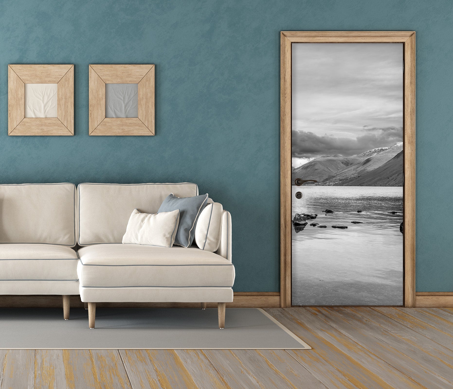 3D Grey Lake 106186 Assaf Frank Door Mural