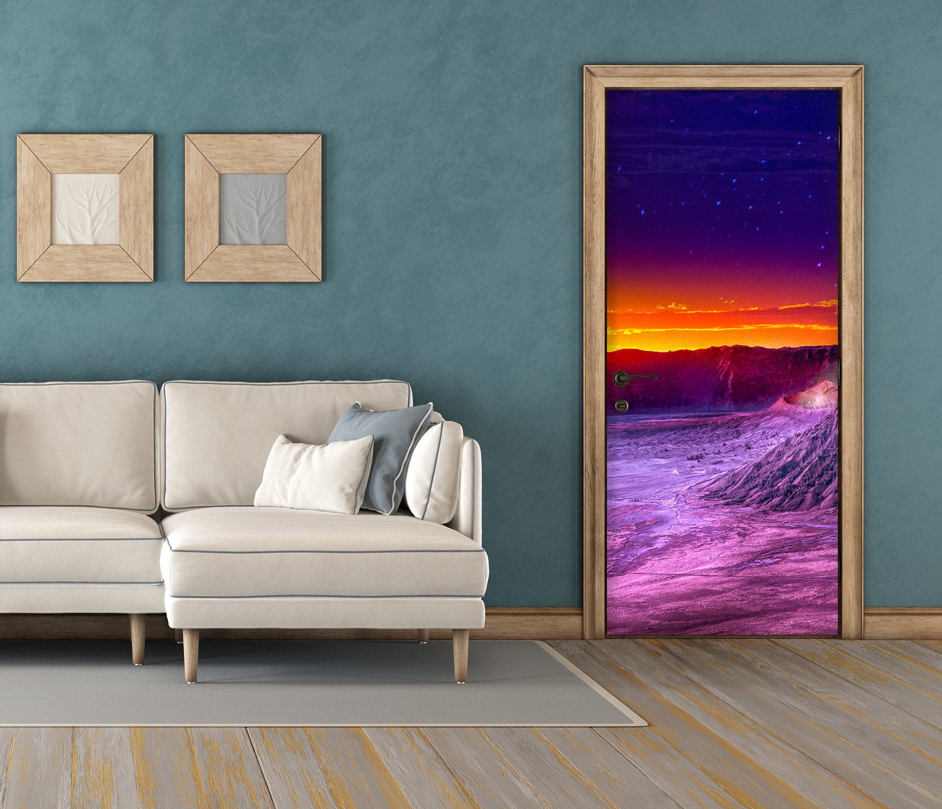 3D Sunset Starry Sky 12012 Marco Carmassi Door Mural