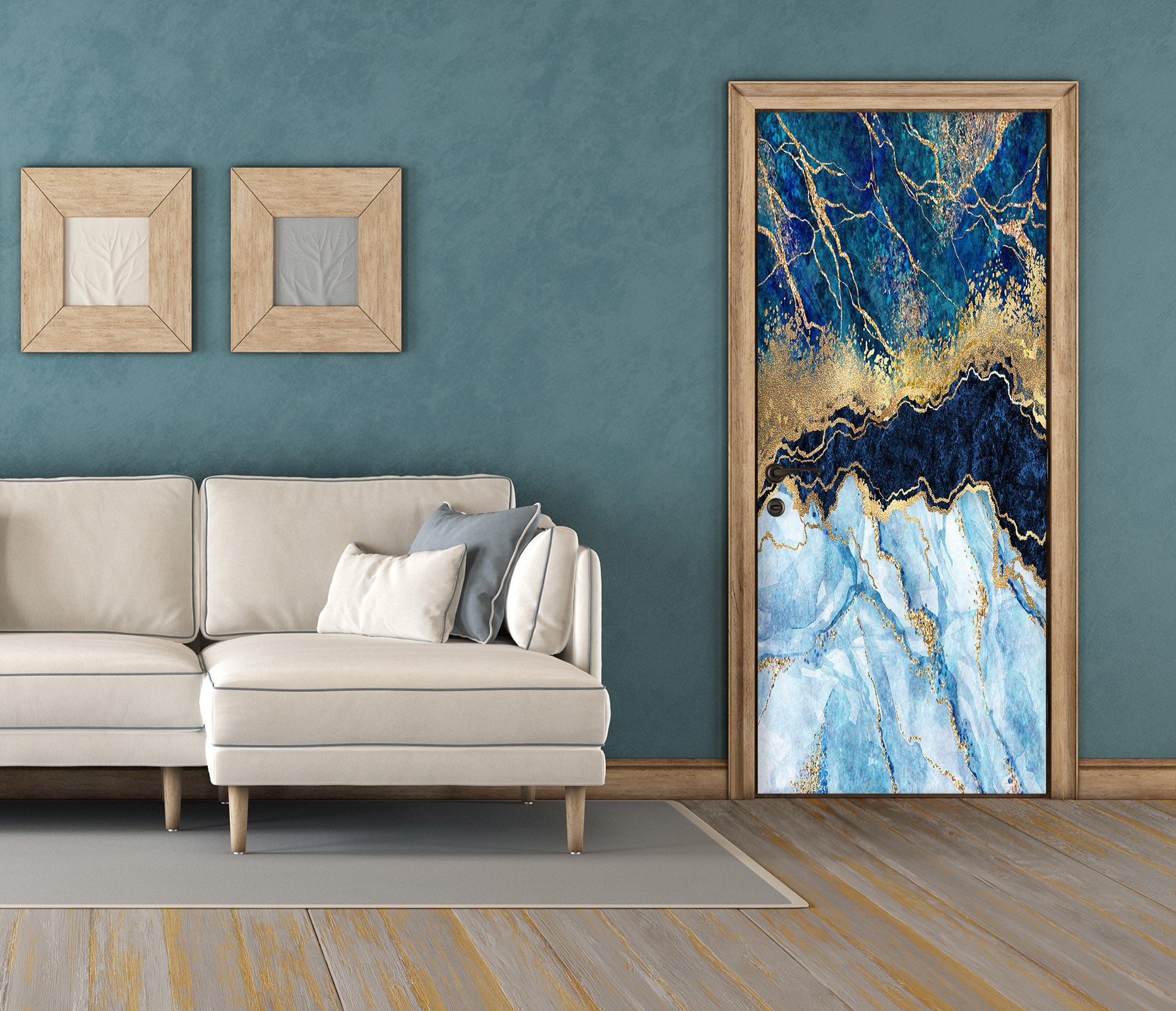 3D Blue Texture 25180 Door Mural