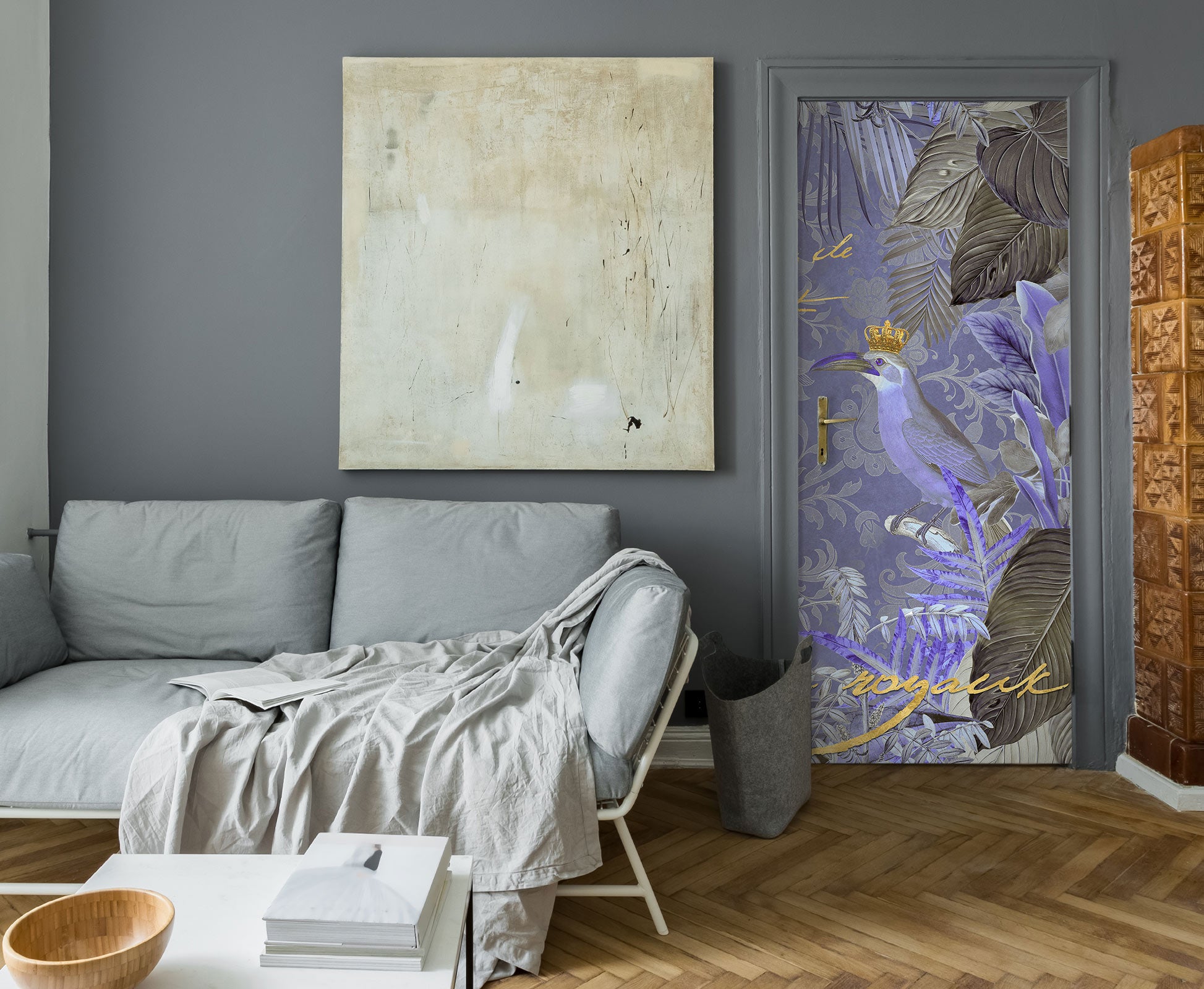 3D Purple Bird Jungle 11927 Andrea Haase Door Mural