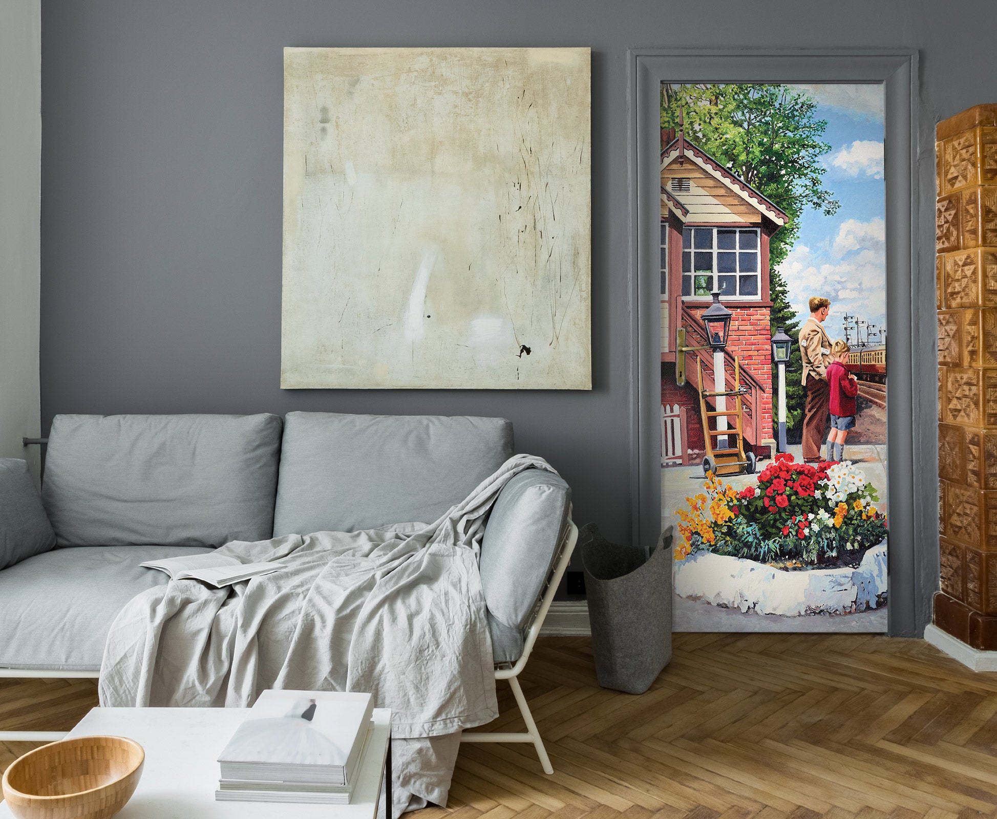 3D Flower Bed Chalet 103177 Trevor Mitchell Door Mural