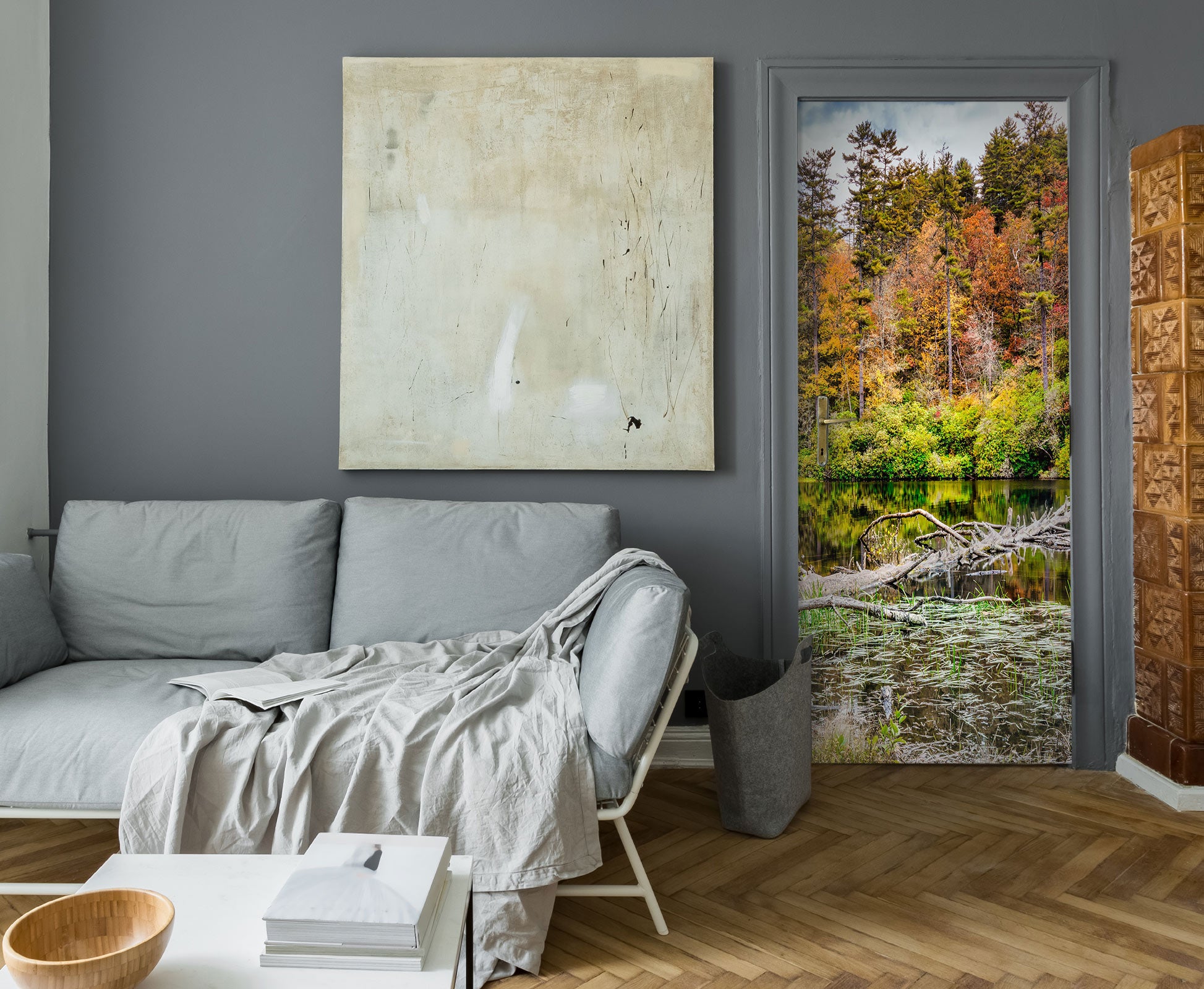 3D Woods Tree 10829 Beth Sheridan Door Mural