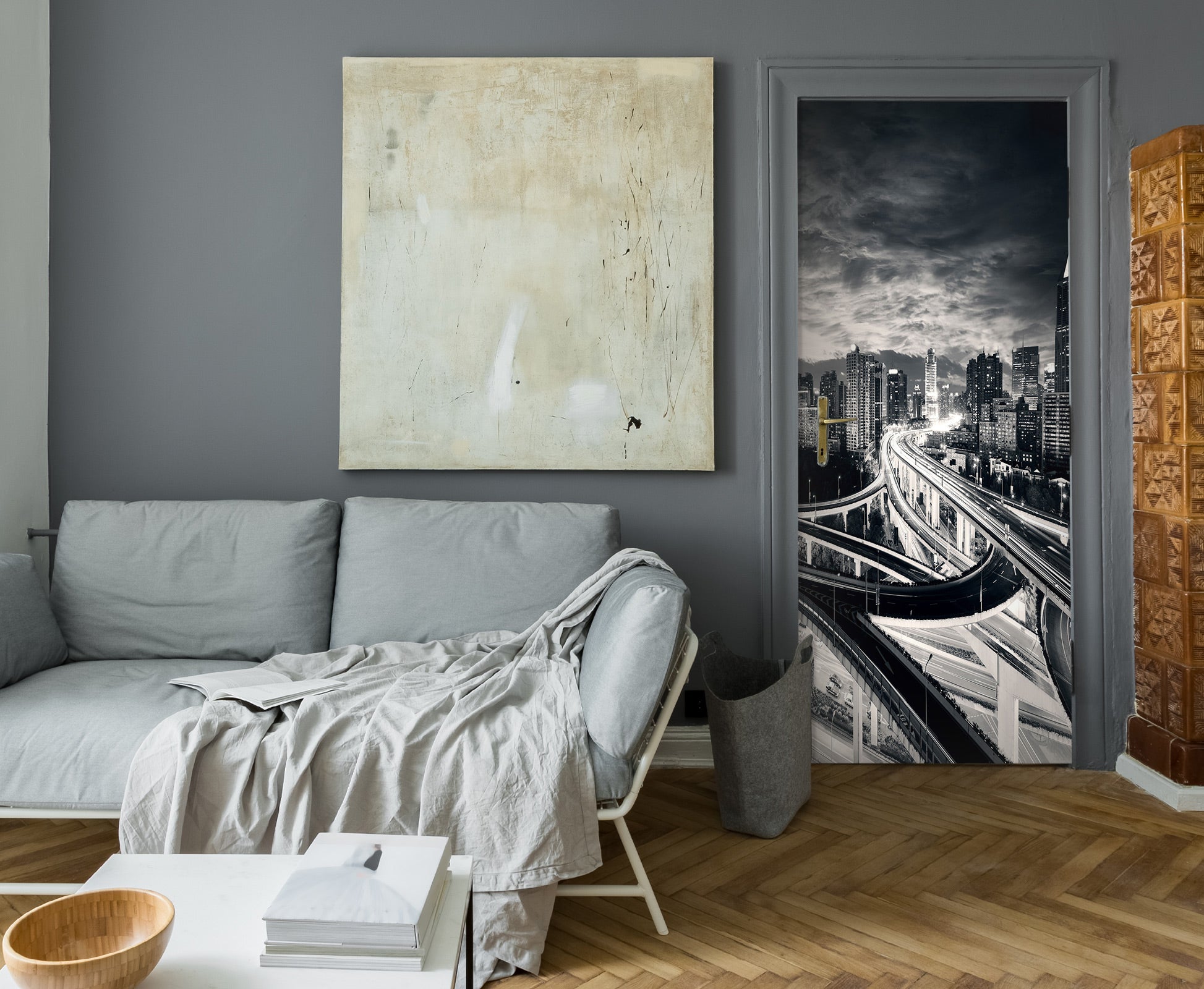 3D Dark Overpass 033 Door Mural