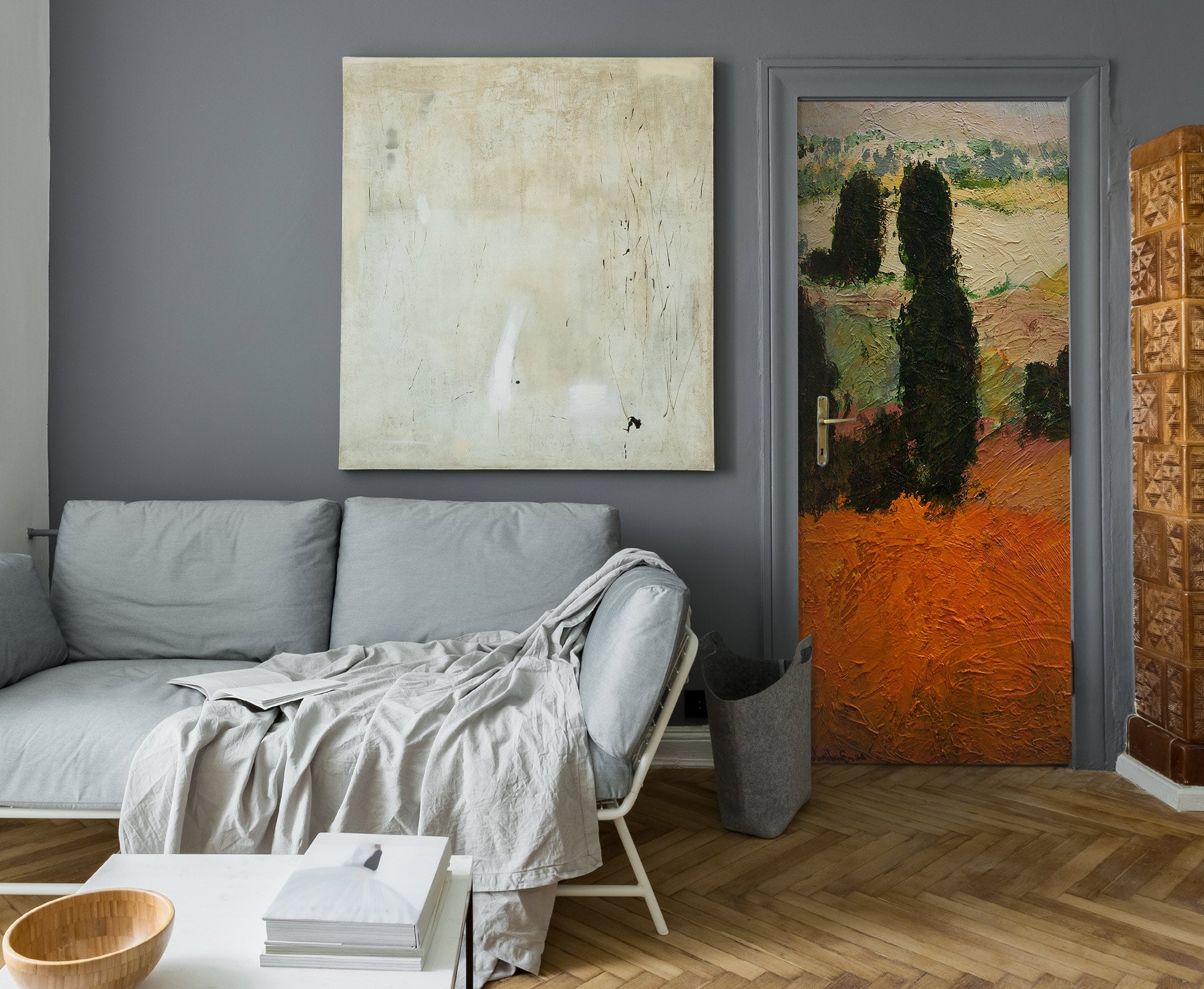 3D Grass Field Trees 10118 Allan P. Friedlander Door Mural