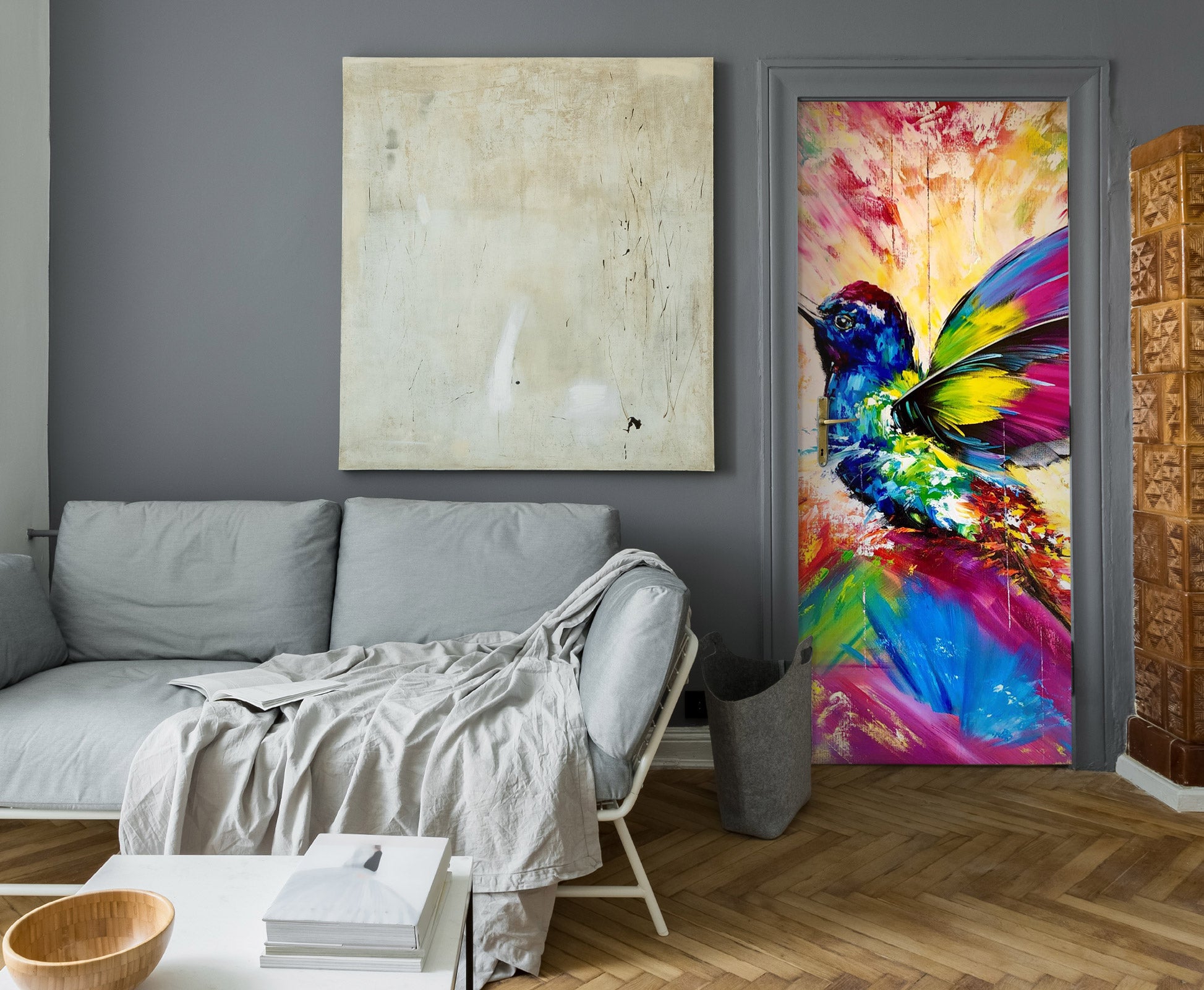3D Colorful Bird 3139 Skromova Marina Door Mural