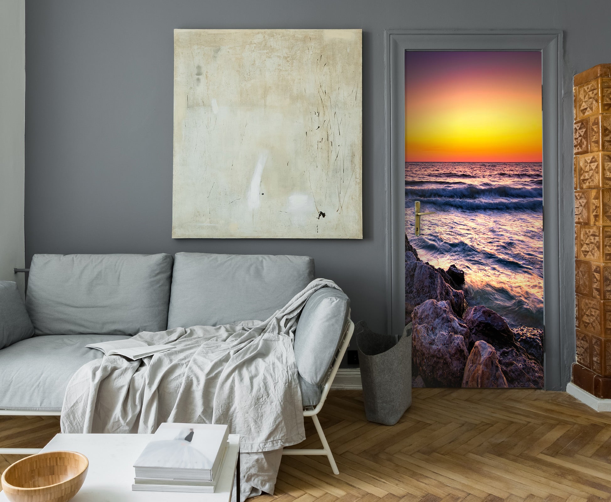 3D Waves Reef 23128 Door Mural
