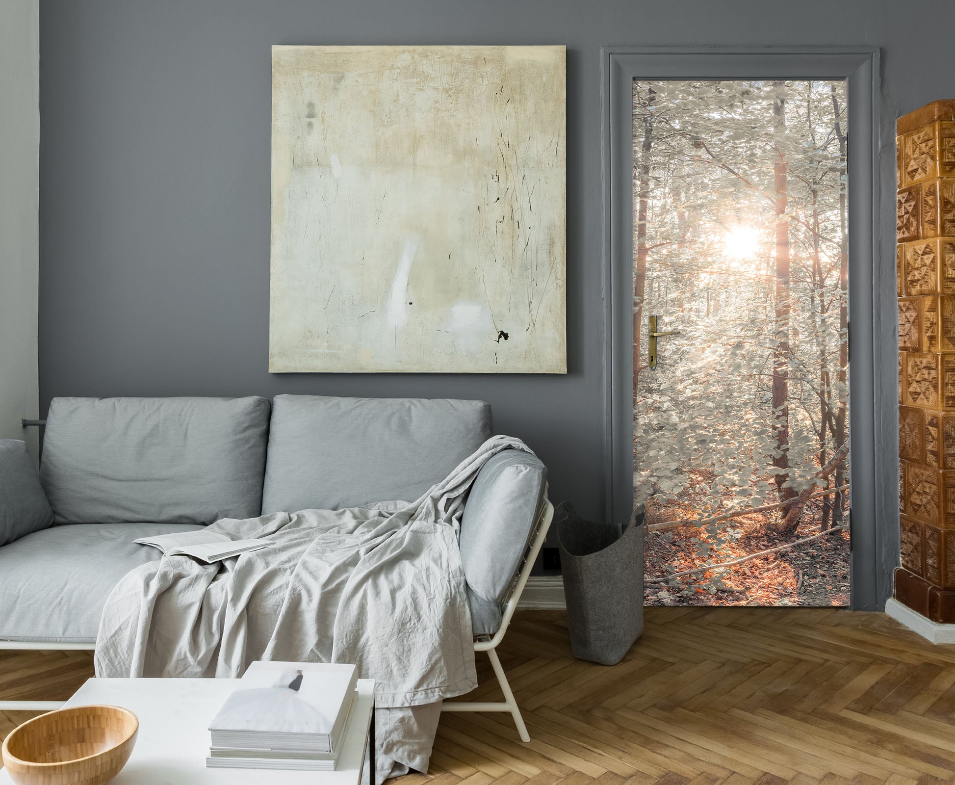 3D Sunshine Trees 5079 Assaf Frank Door Mural