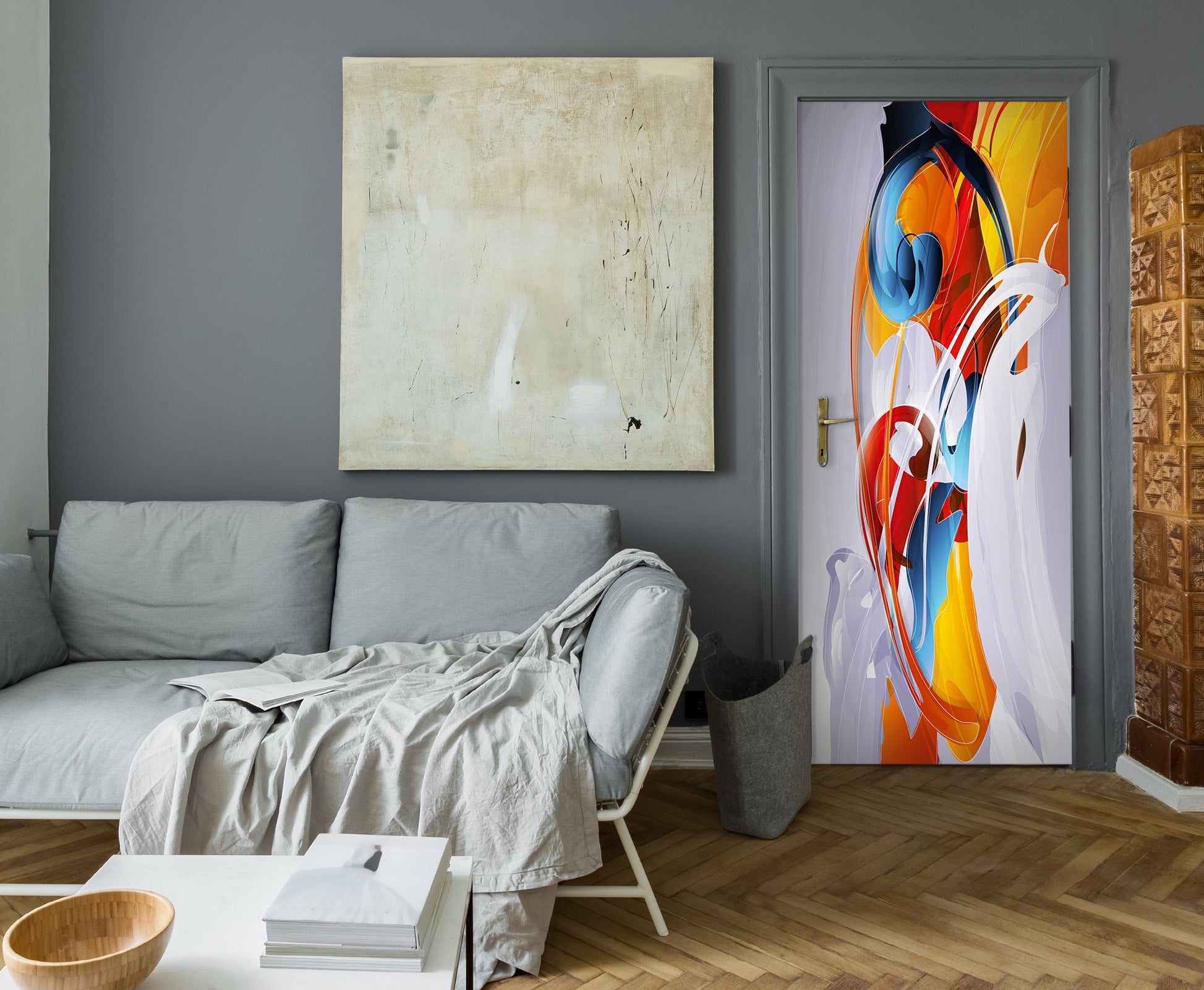 3D Colorful 21172 Door Mural