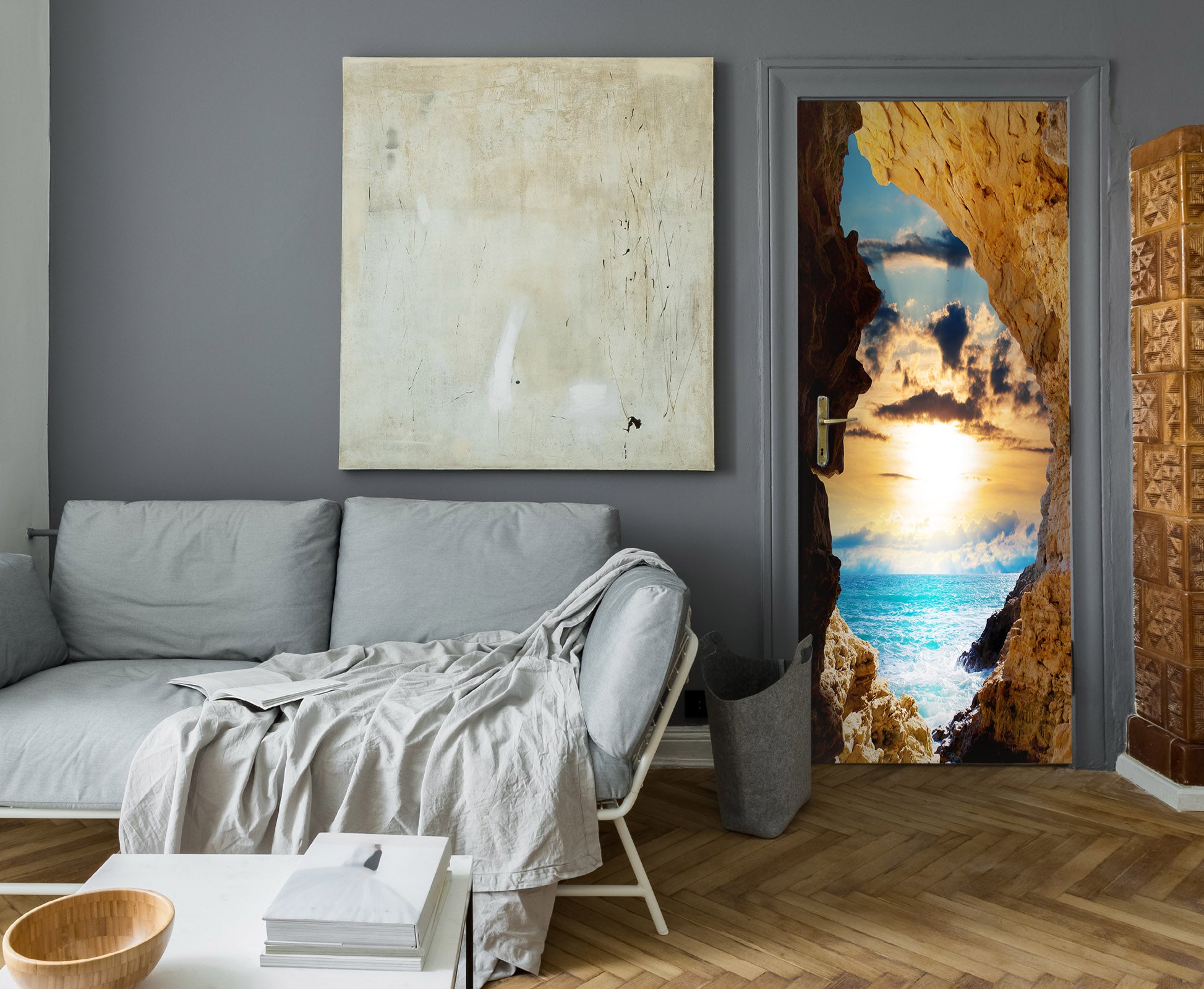 3D Stone Cave 25069 Door Mural