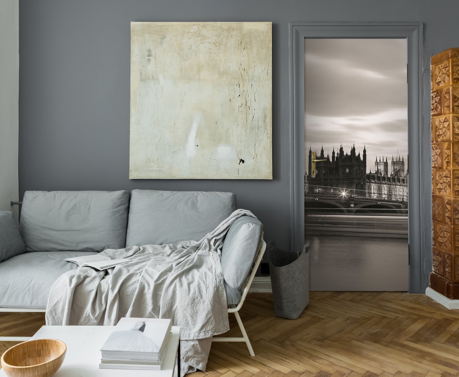 3D Gray Building 101125 Assaf Frank Door Mural