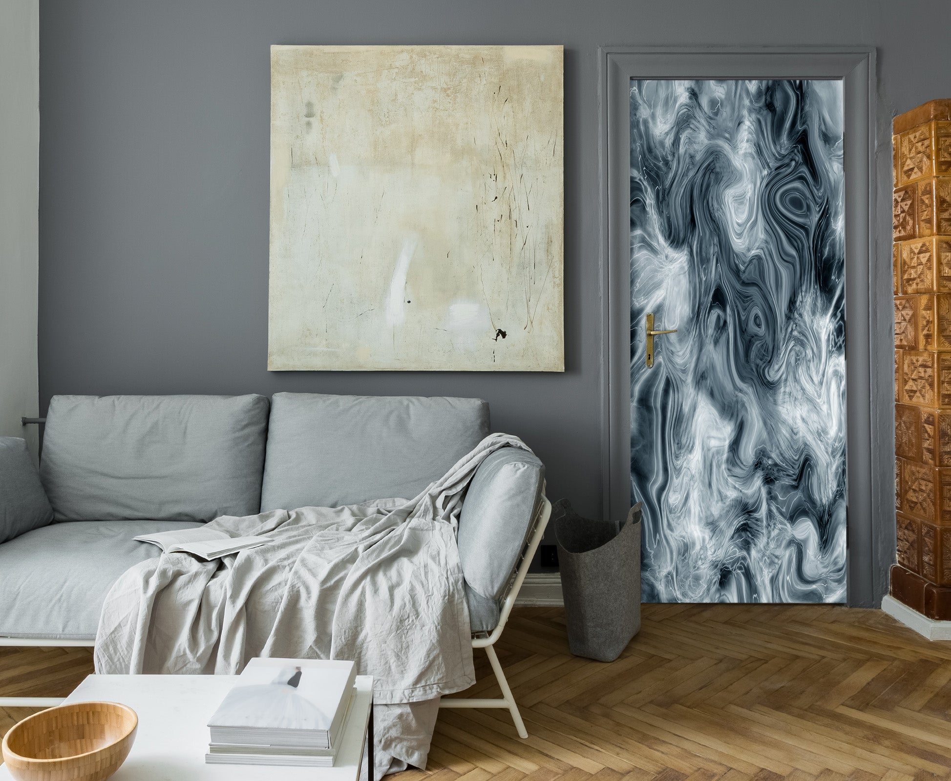 3D Grey Texture 25113 Door Mural