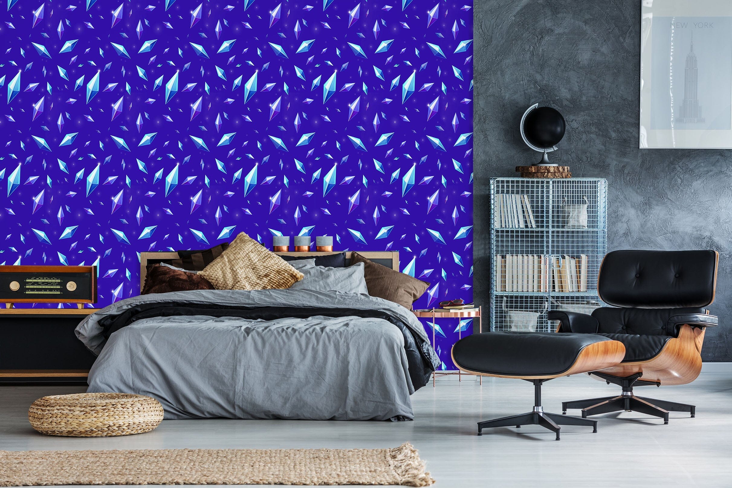 3D Blue Pattern 1405 Rose Catherine Khan Wall Mural Wall Murals Wallpaper AJ Wallpaper 2 