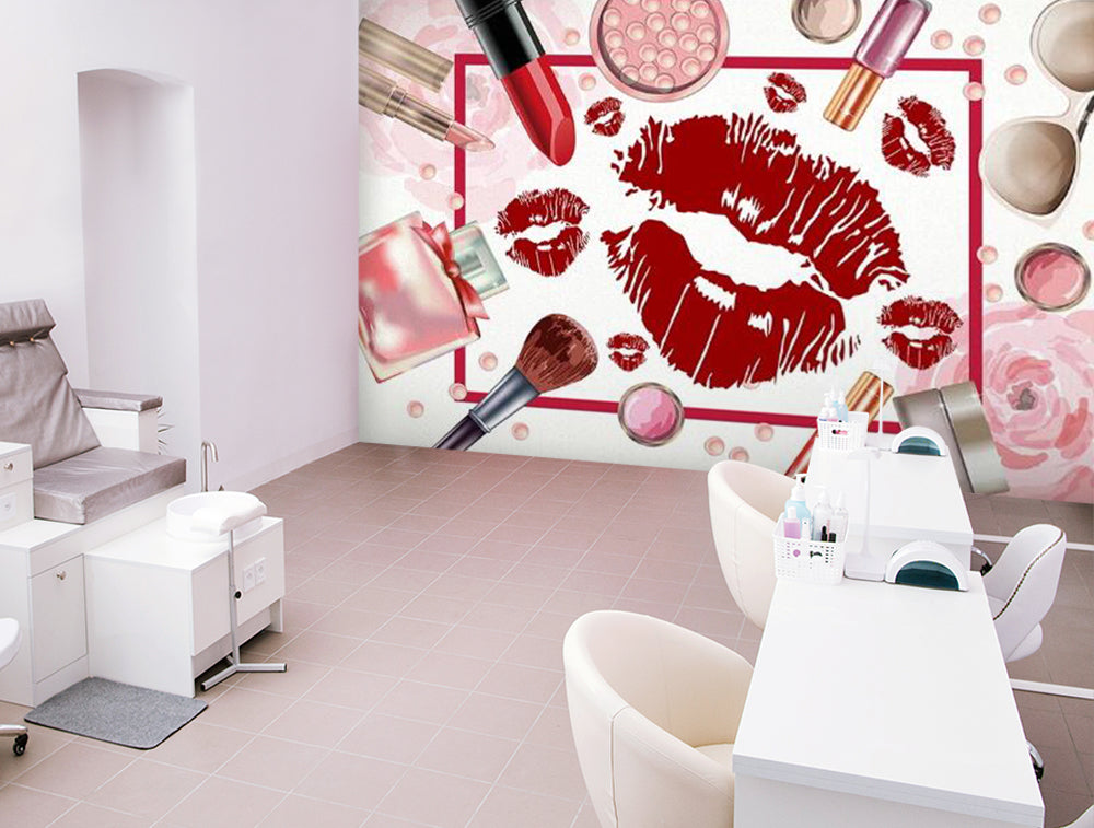 3D Red Lipstick 1591 Wall Murals