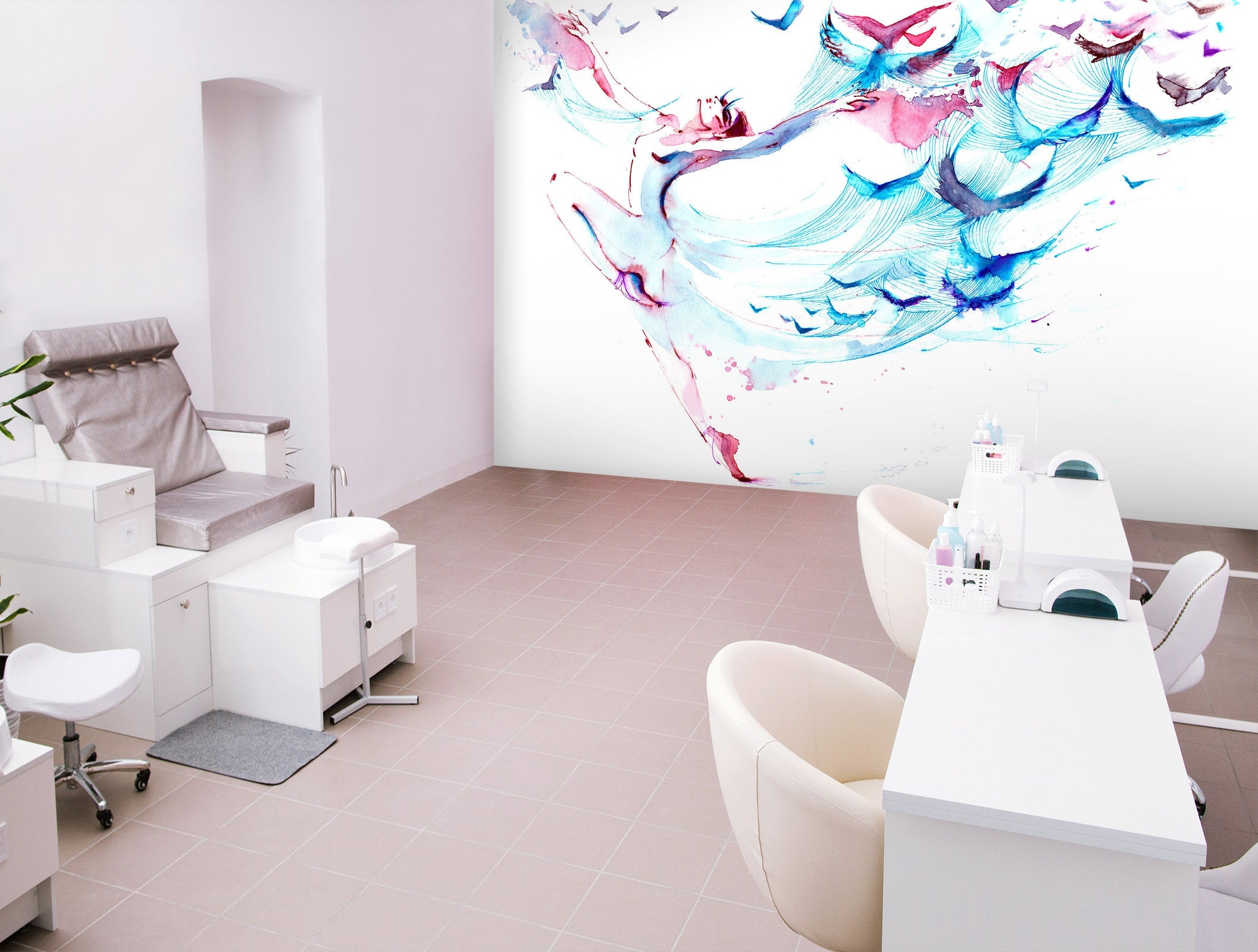 3D Watercolor Bird 060 Wall Murals Wallpaper AJ Wallpaper 2 