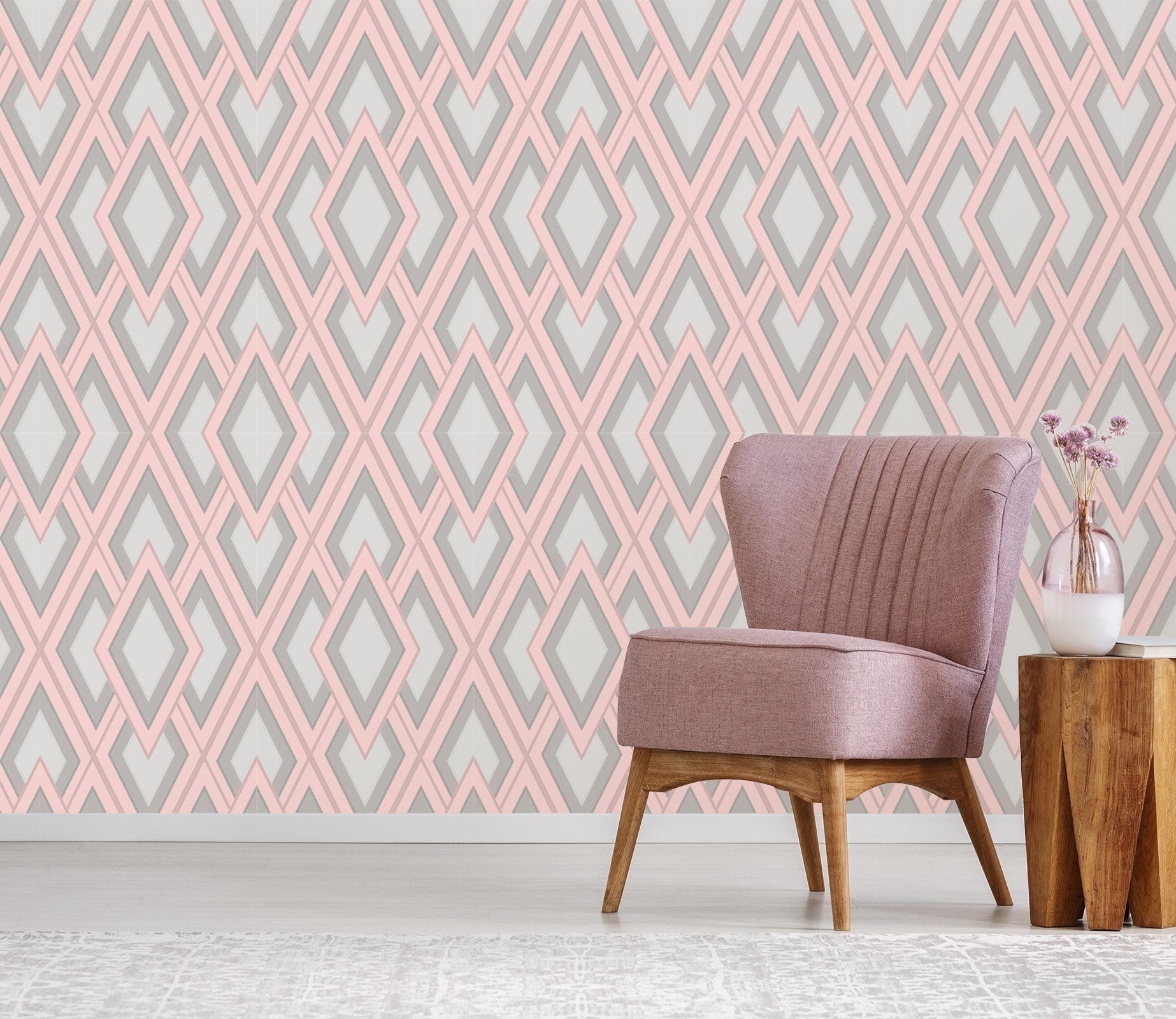 3D Pink Diamond 527 Wallpaper AJ Wallpaper 