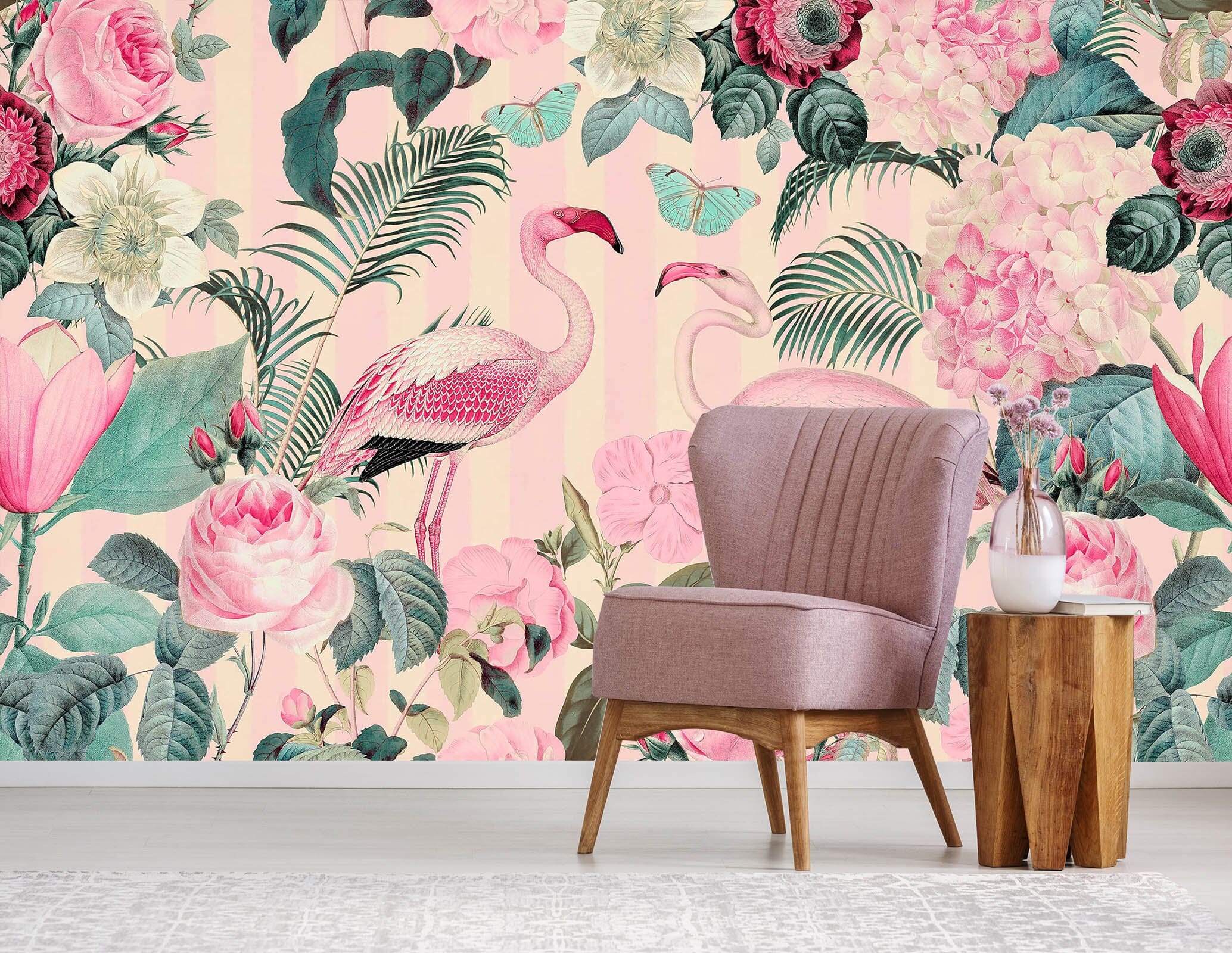 3D Flamingo Forest 1410 Andrea haase Wall Mural Wall Murals Wallpaper AJ Wallpaper 2 