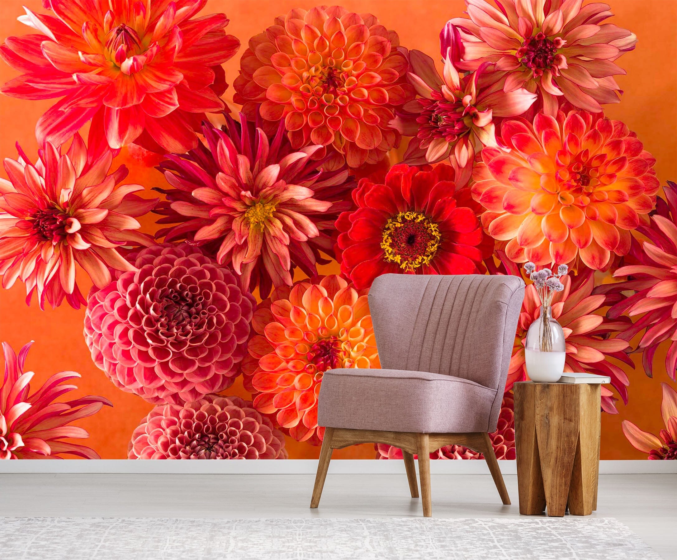 3D Red Chrysanthemum 1424 Assaf Frank Wall Mural Wall Murals Wallpaper AJ Wallpaper 2 