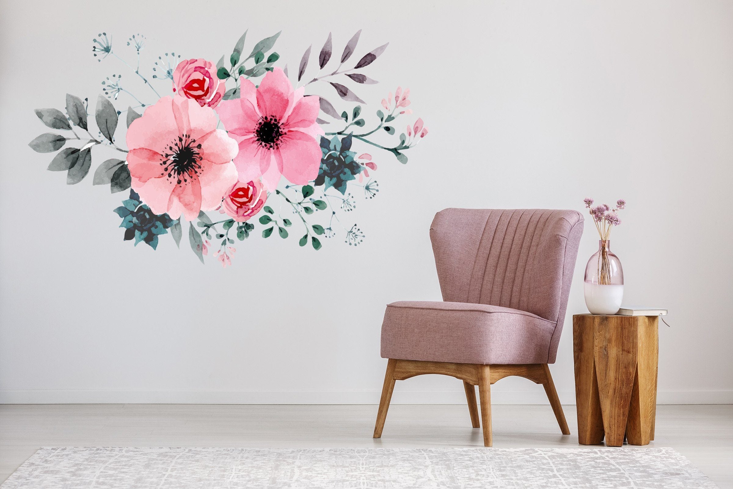 3D Big Red Flower 083 Wall Stickers Wallpaper AJ Wallpaper 
