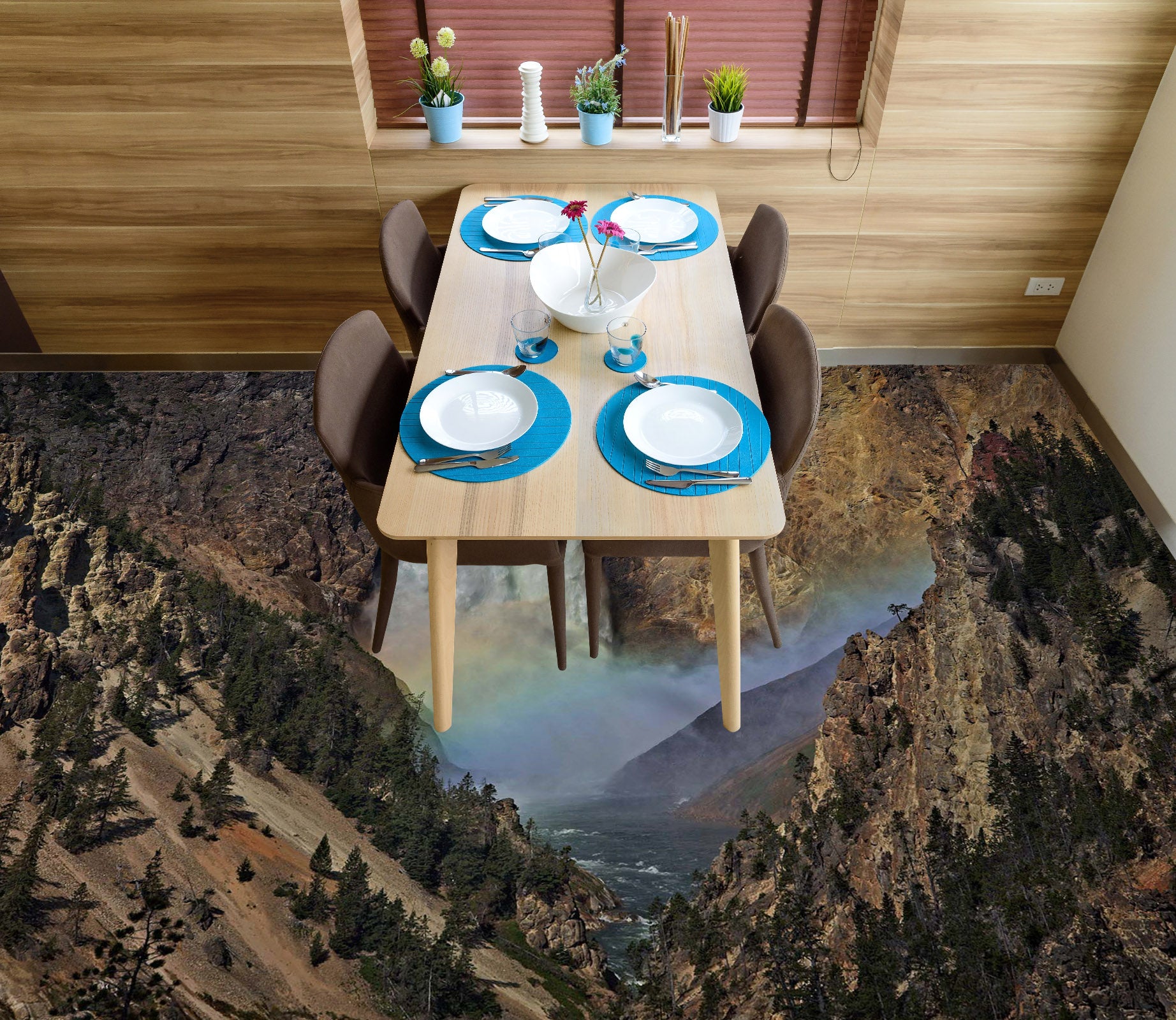 3D Mountains Trees 98190 Kathy Barefield Floor Mural