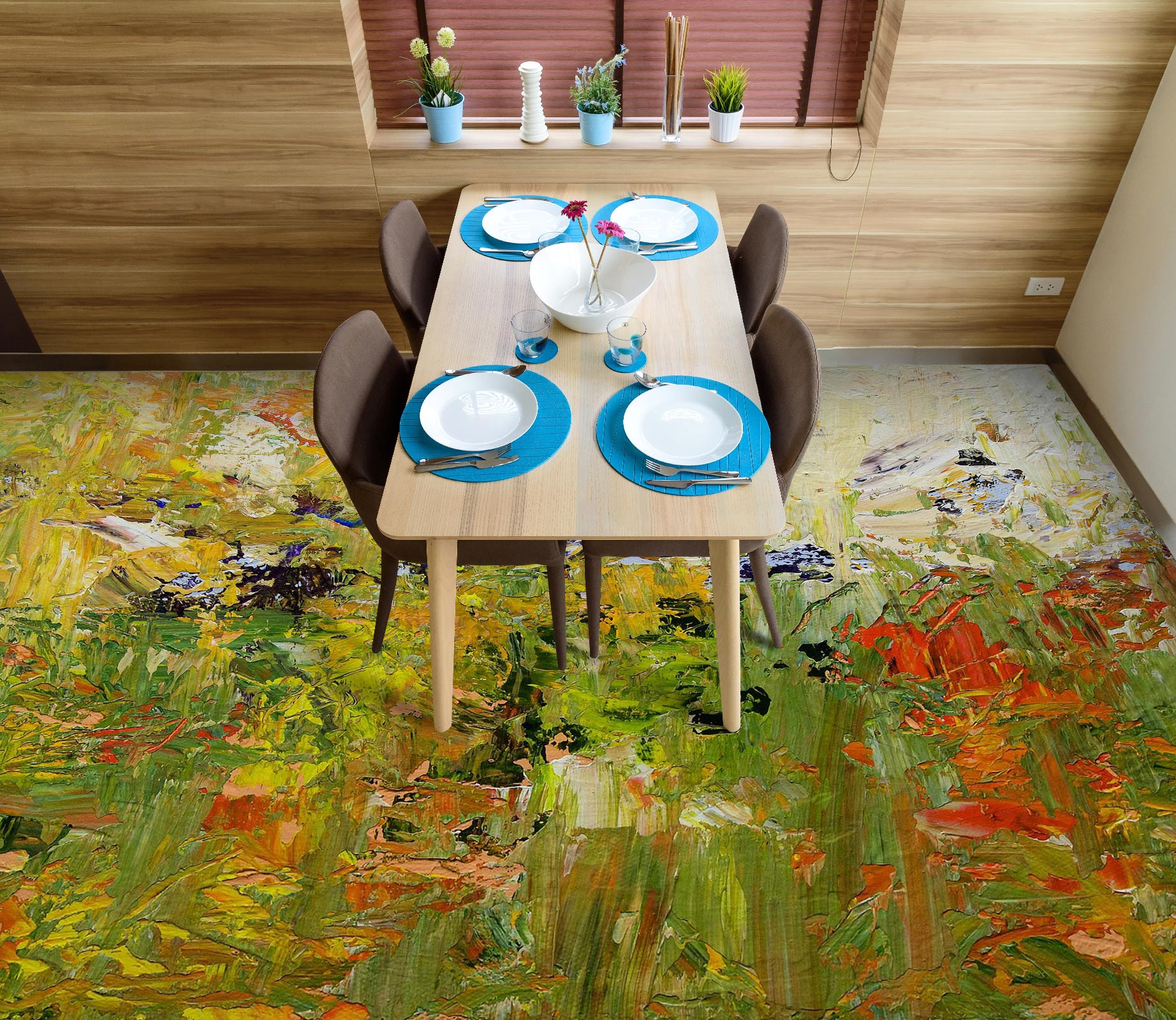 3D Grass Oil Painting 9652 Allan P. Friedlander Floor Mural