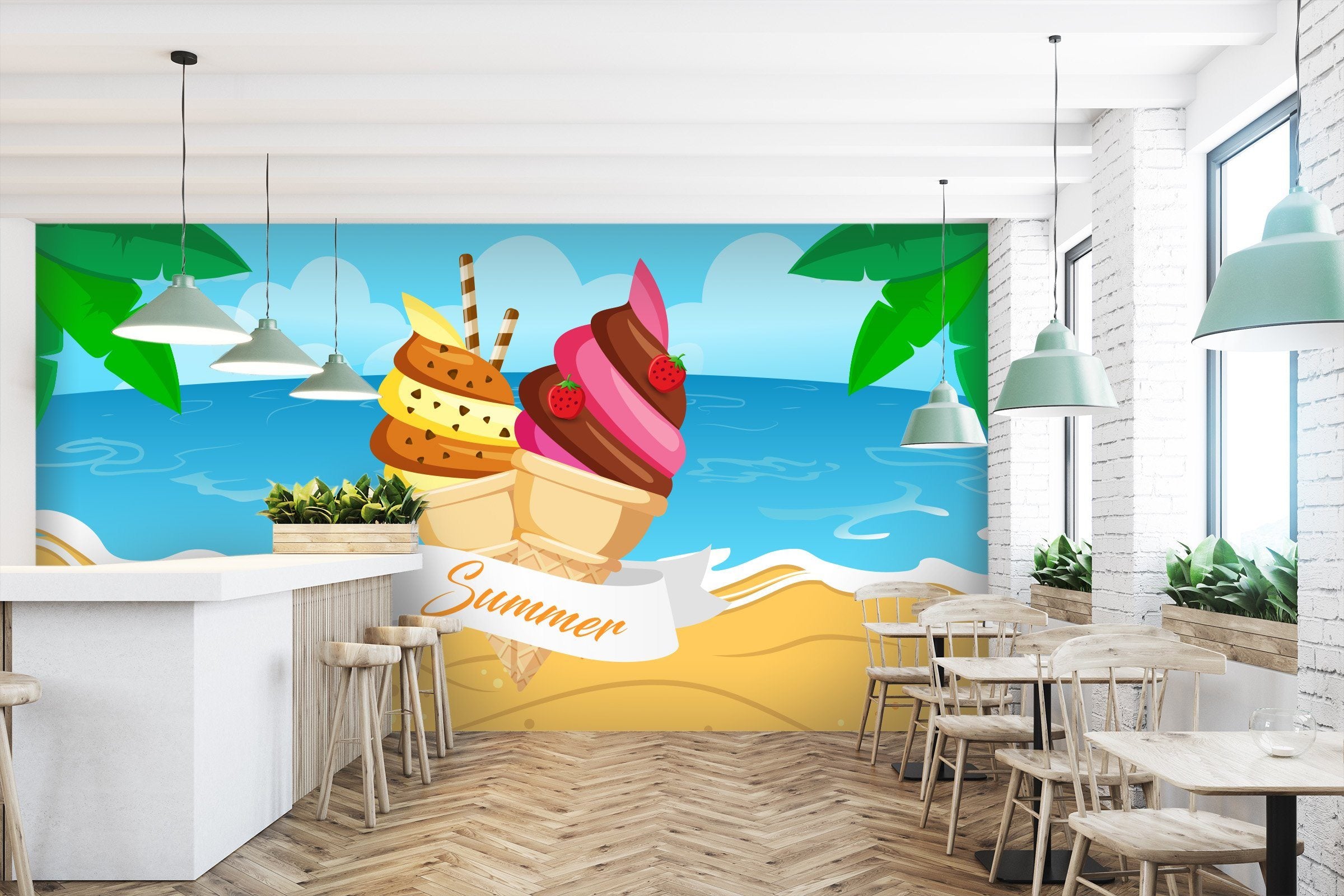 3D Beach Ice Cream 216 Wallpaper AJ Wallpaper 2 