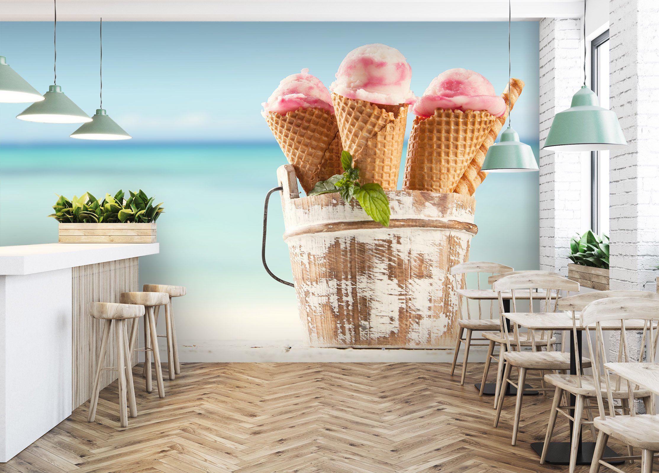3D Wooden Barrel Ice Cream 4343 Wallpaper AJ Wallpaper 2 