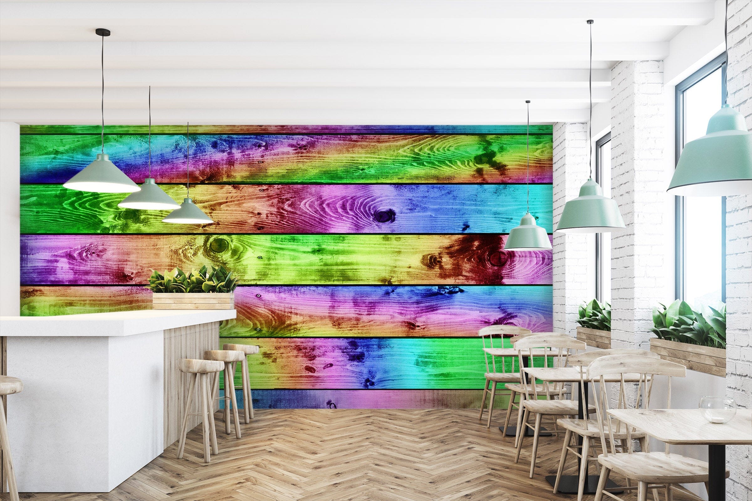 3D Colored Planks 1489 Wall Murals Wallpaper AJ Wallpaper 2 