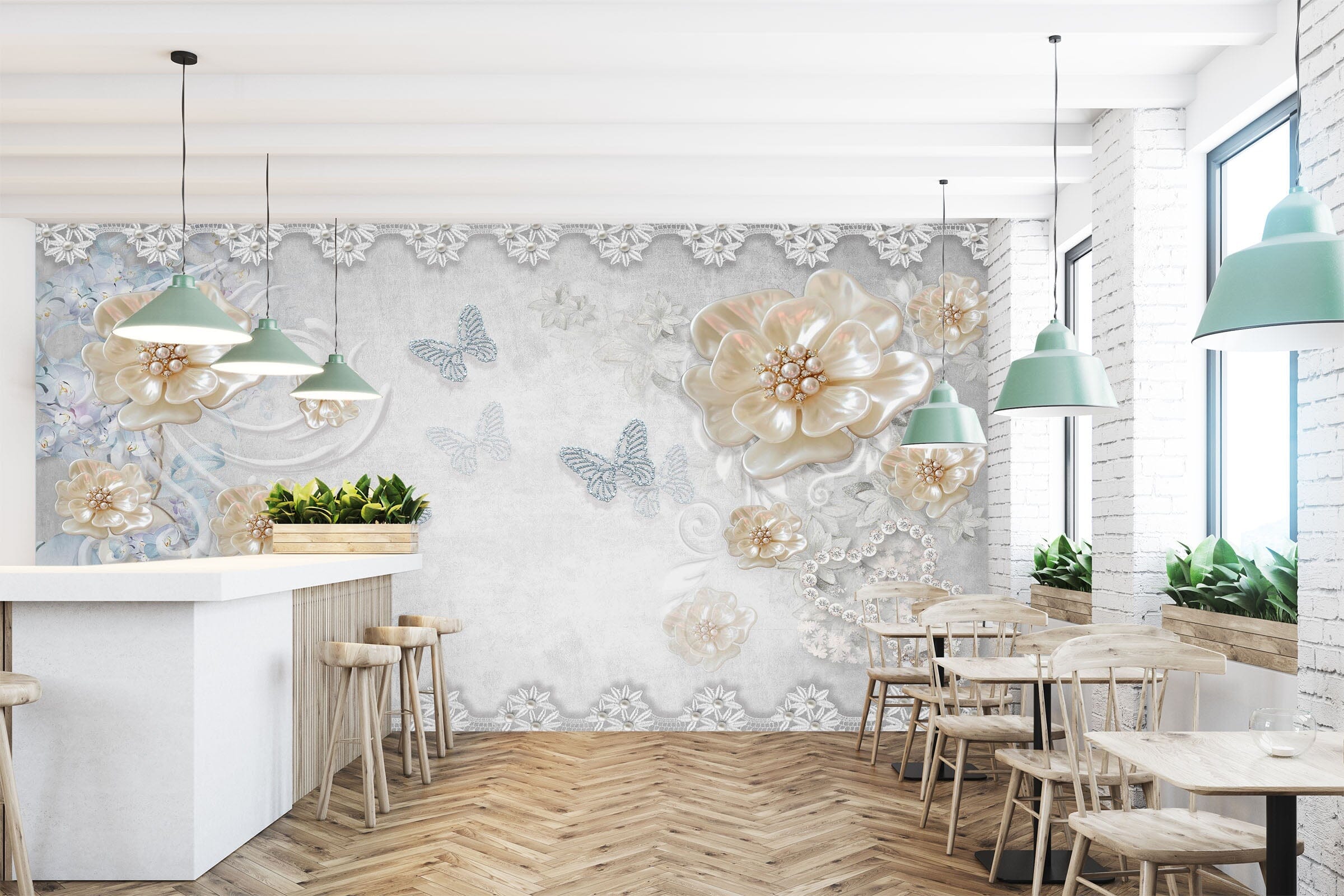 3D Butterfly Flower 1469 Wall Murals Wallpaper AJ Wallpaper 2 