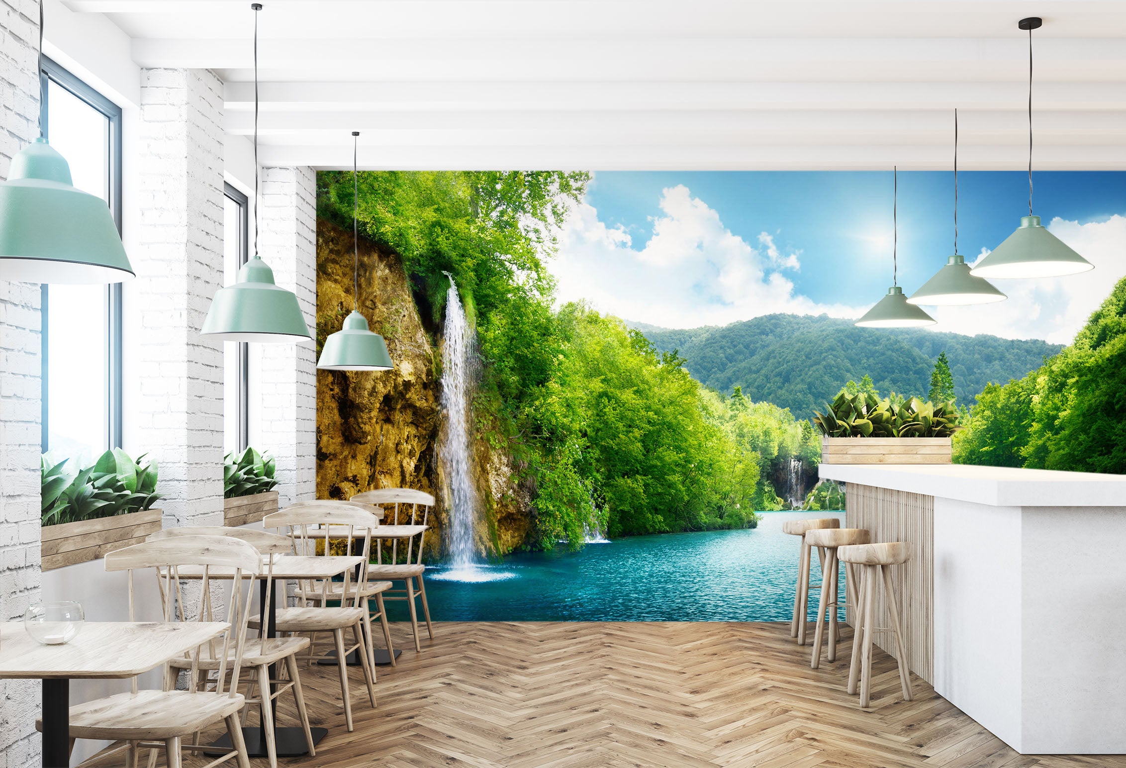 3D MountainTree 58186 Wall Murals